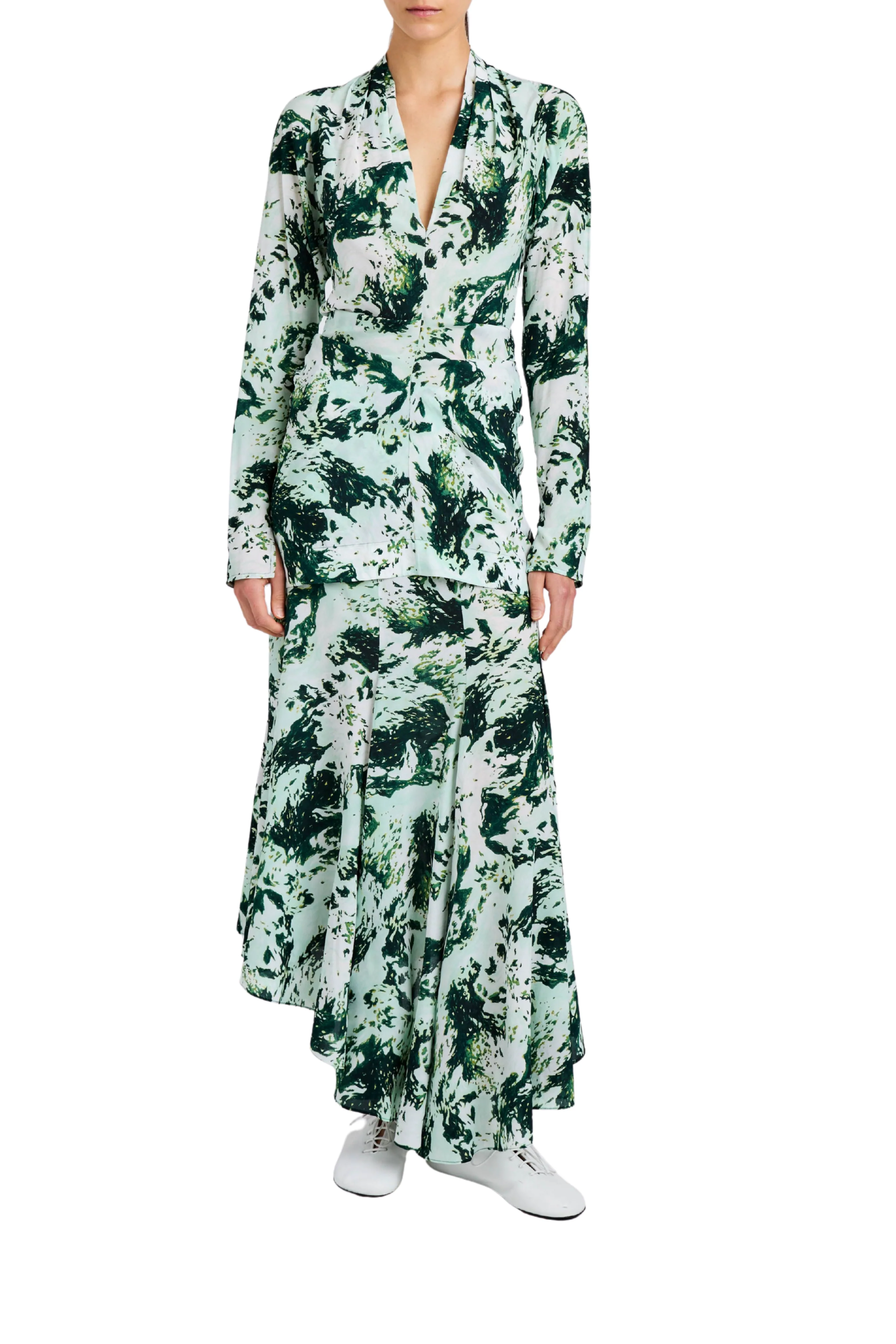 Adela Top In Printed Silk Viscose - Image 2