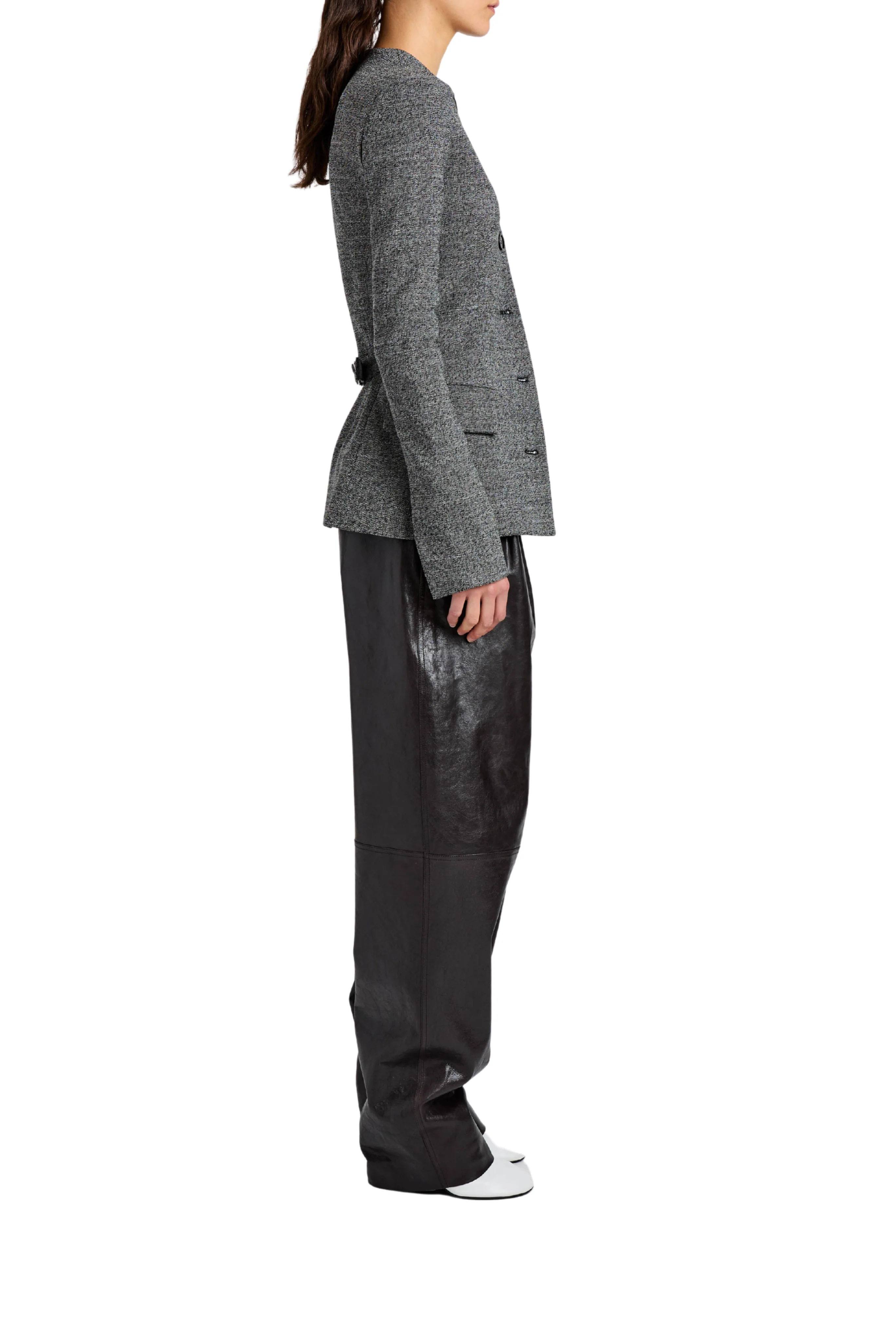 Annemarie Jacket In Melange Suiting - Image 4