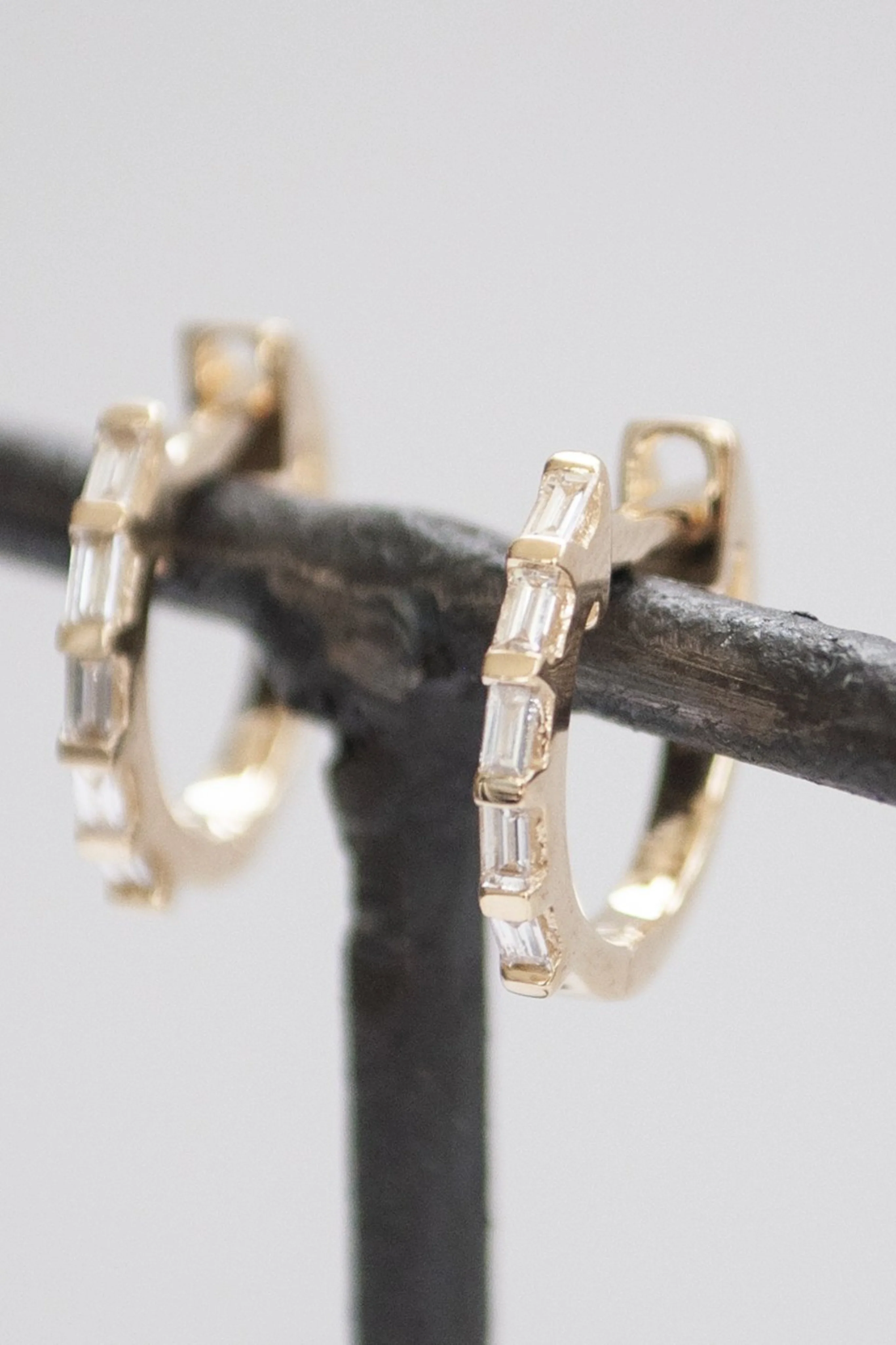 Baguette Diamond Huggies - Image 3