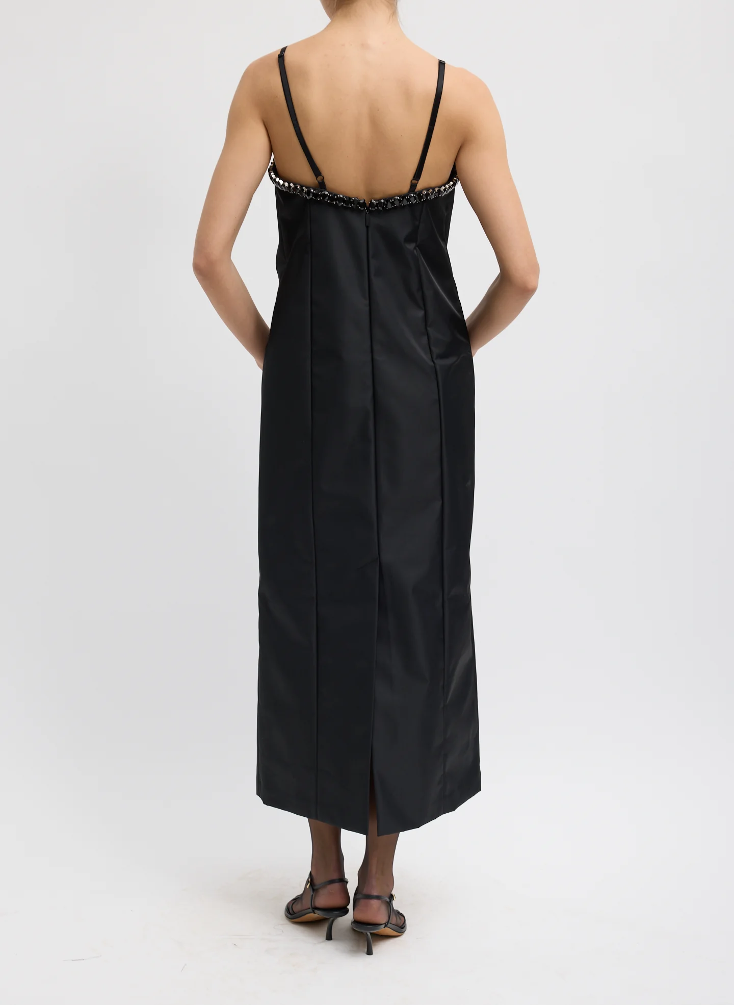 Bonded Nylon Beaded Strappy Dress - Image 3