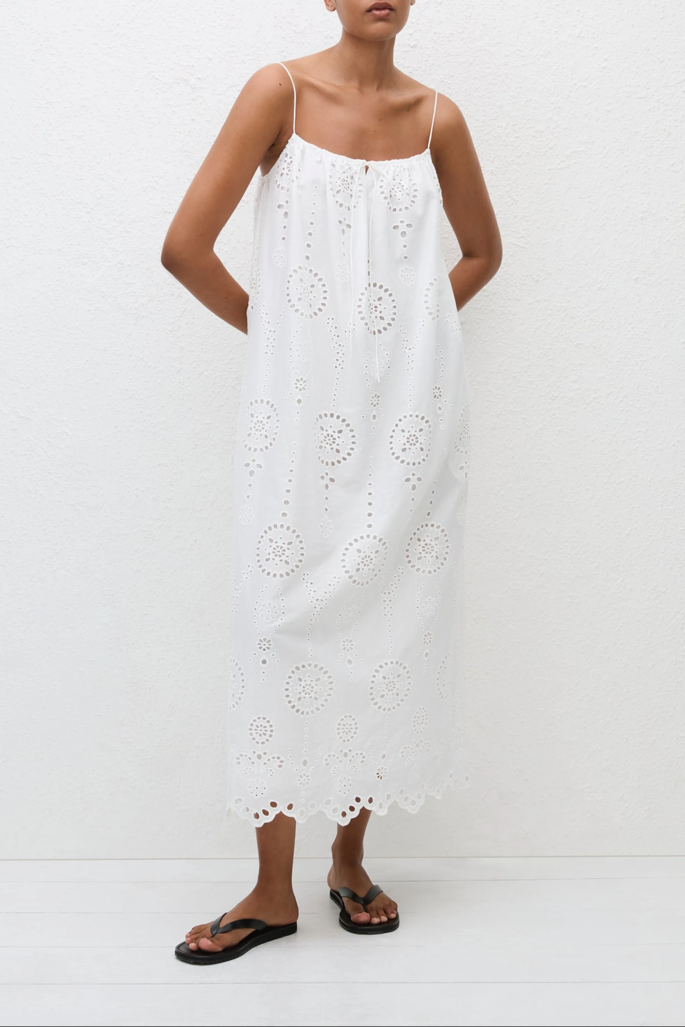 Broderie Cami Midi Dress - Image 2