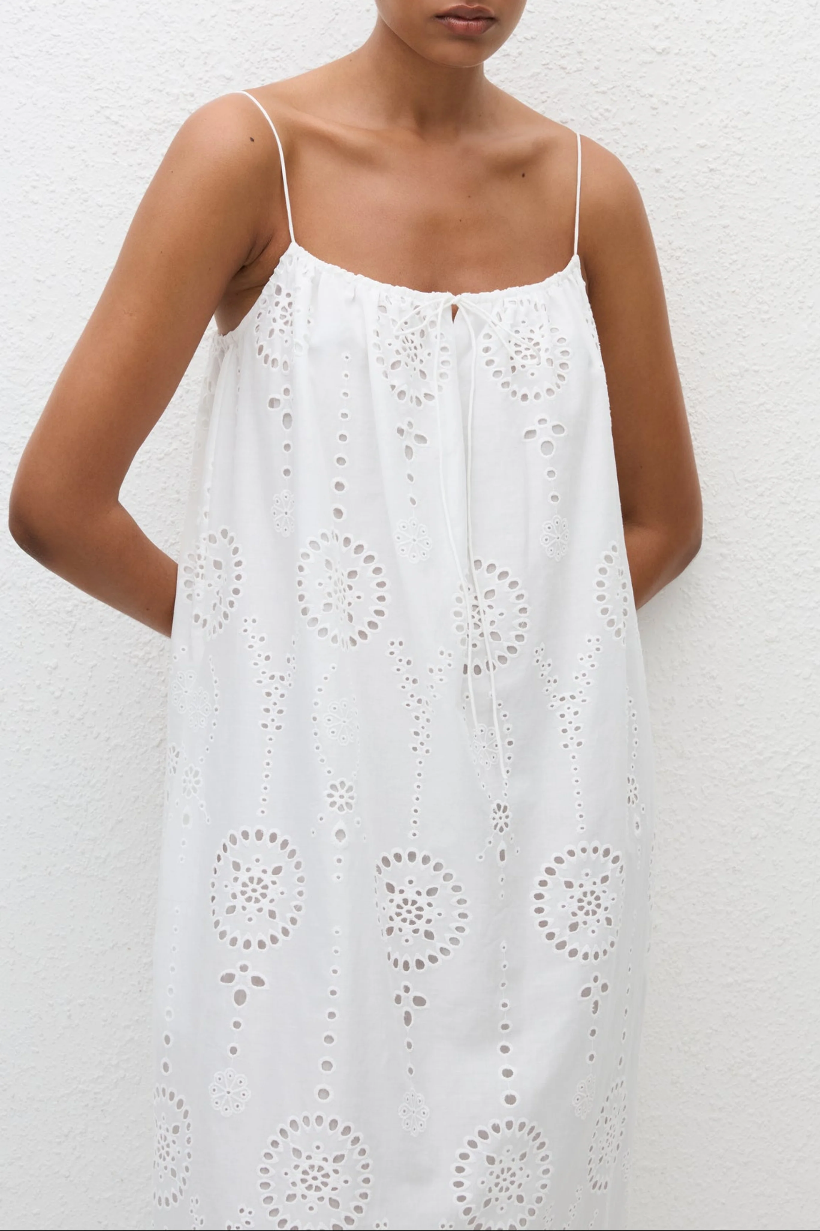 Broderie Cami Midi Dress - Image 3