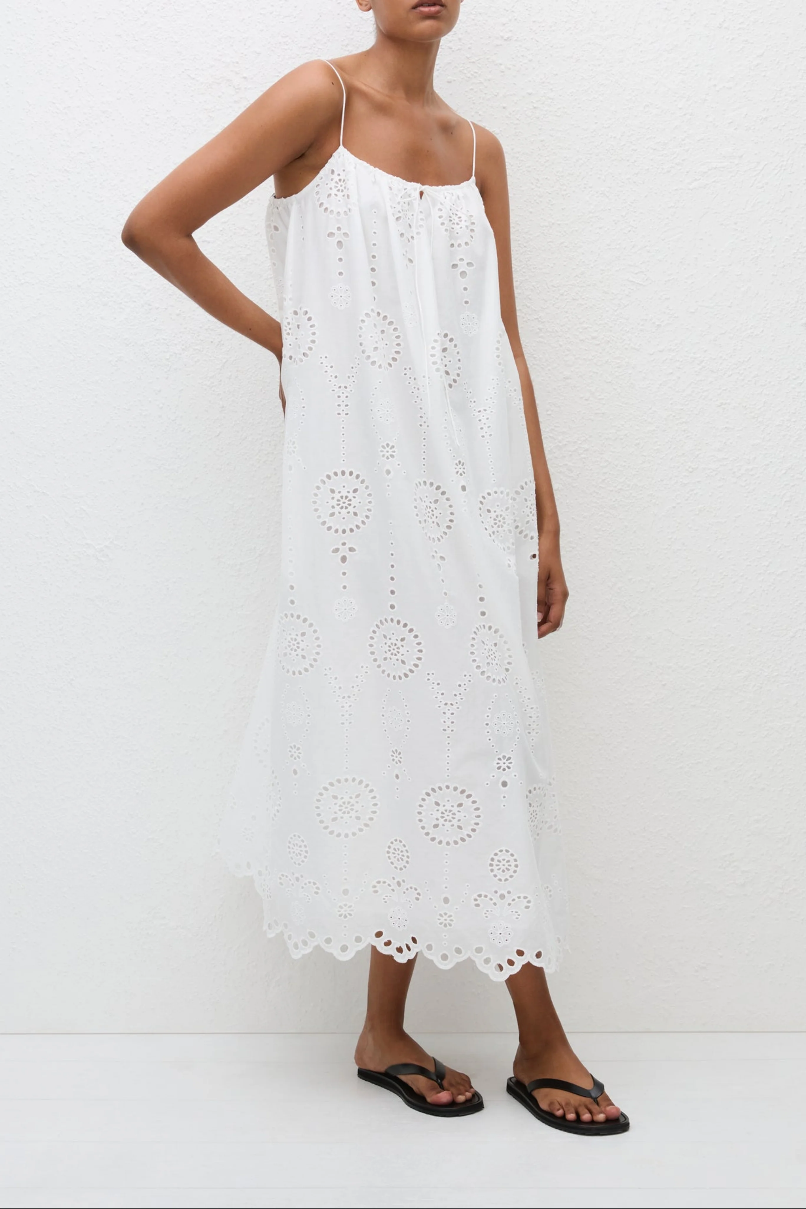 Broderie Cami Midi Dress - Image 4
