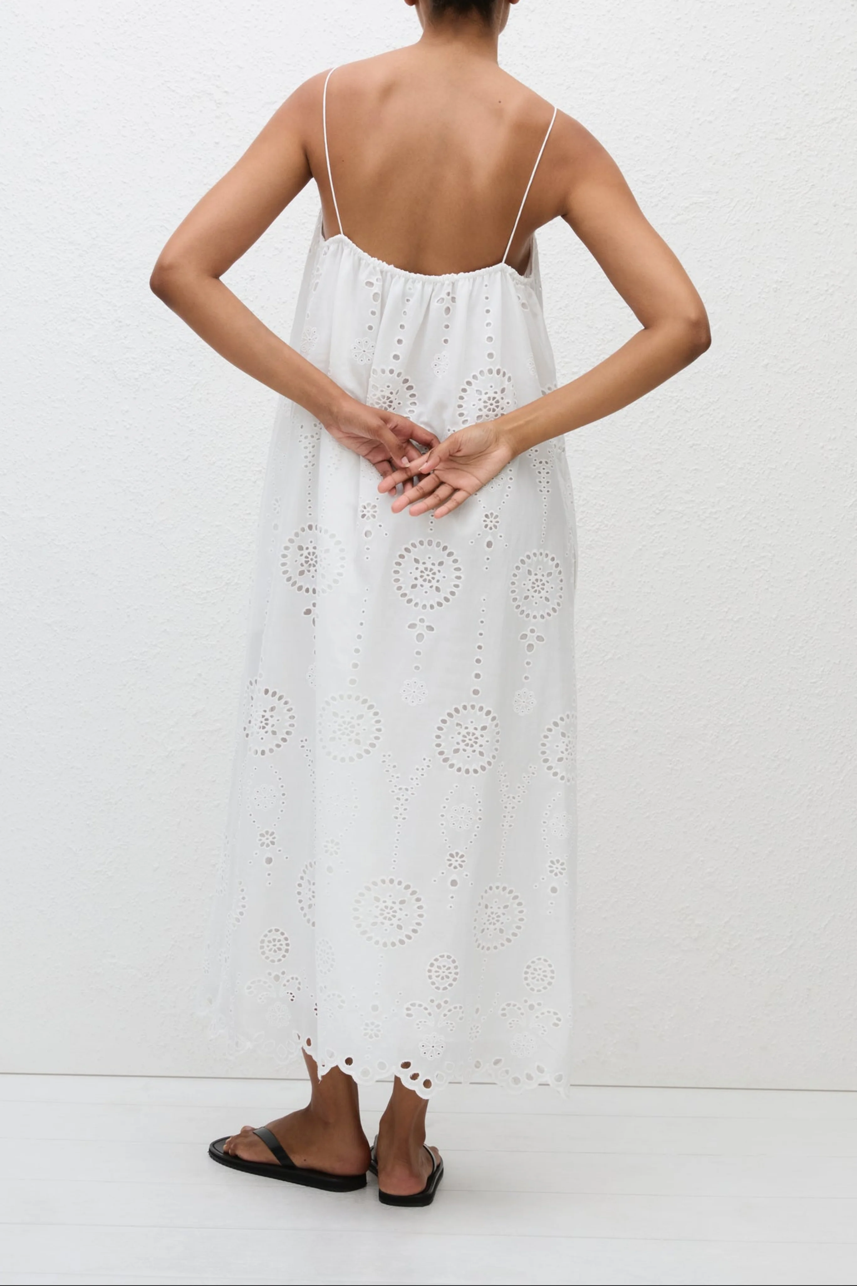 Broderie Cami Midi Dress - Image 5