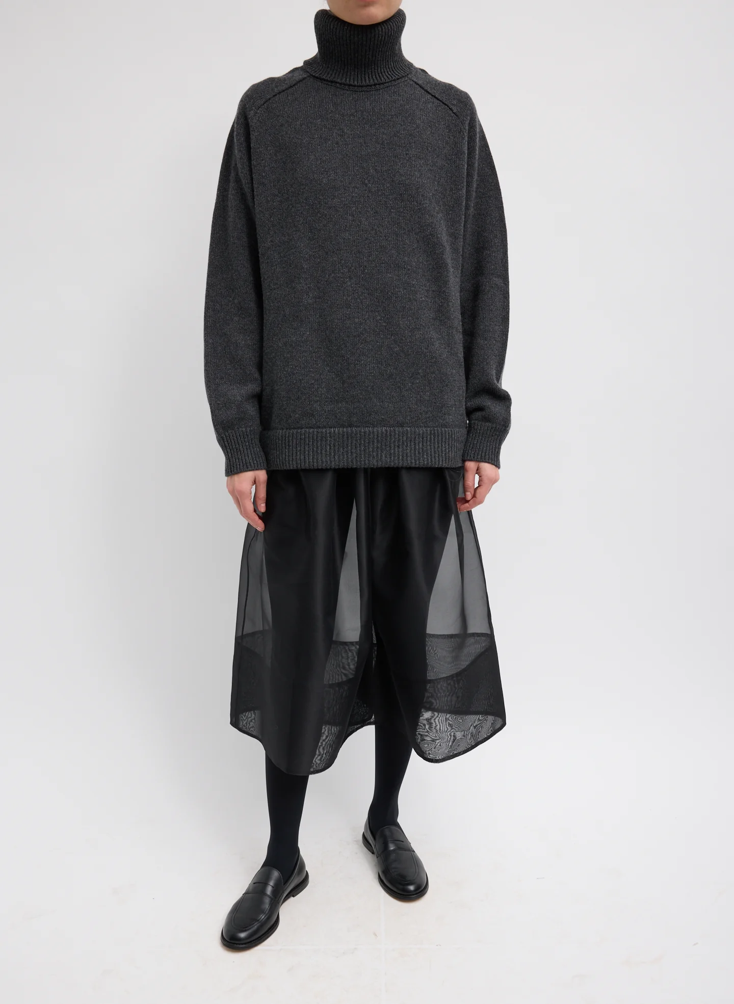 Cashmere Sweater T-Neck Oversized Pullover - Image 3