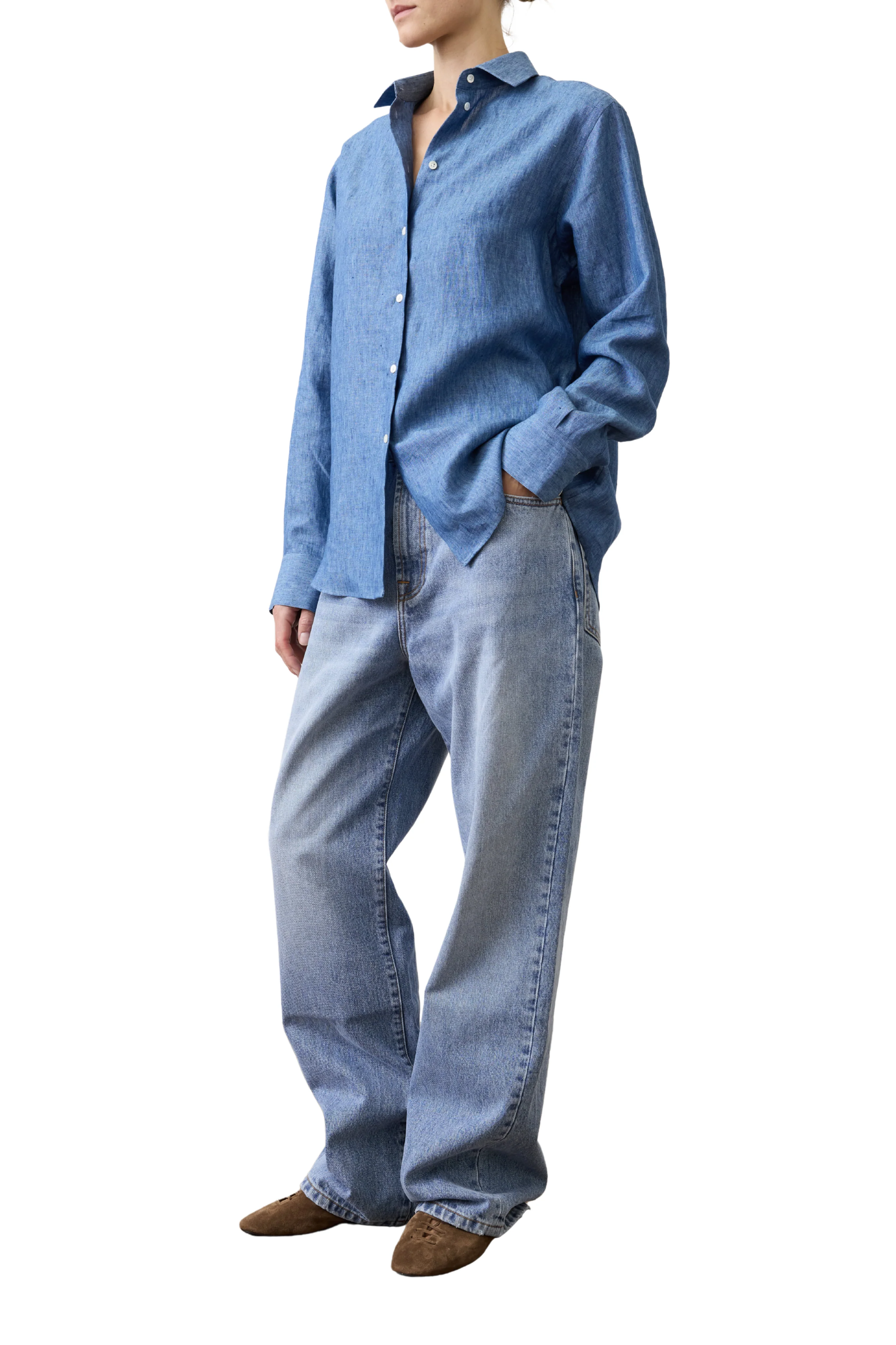 Classic Chambray Linen Shirt - Image 2