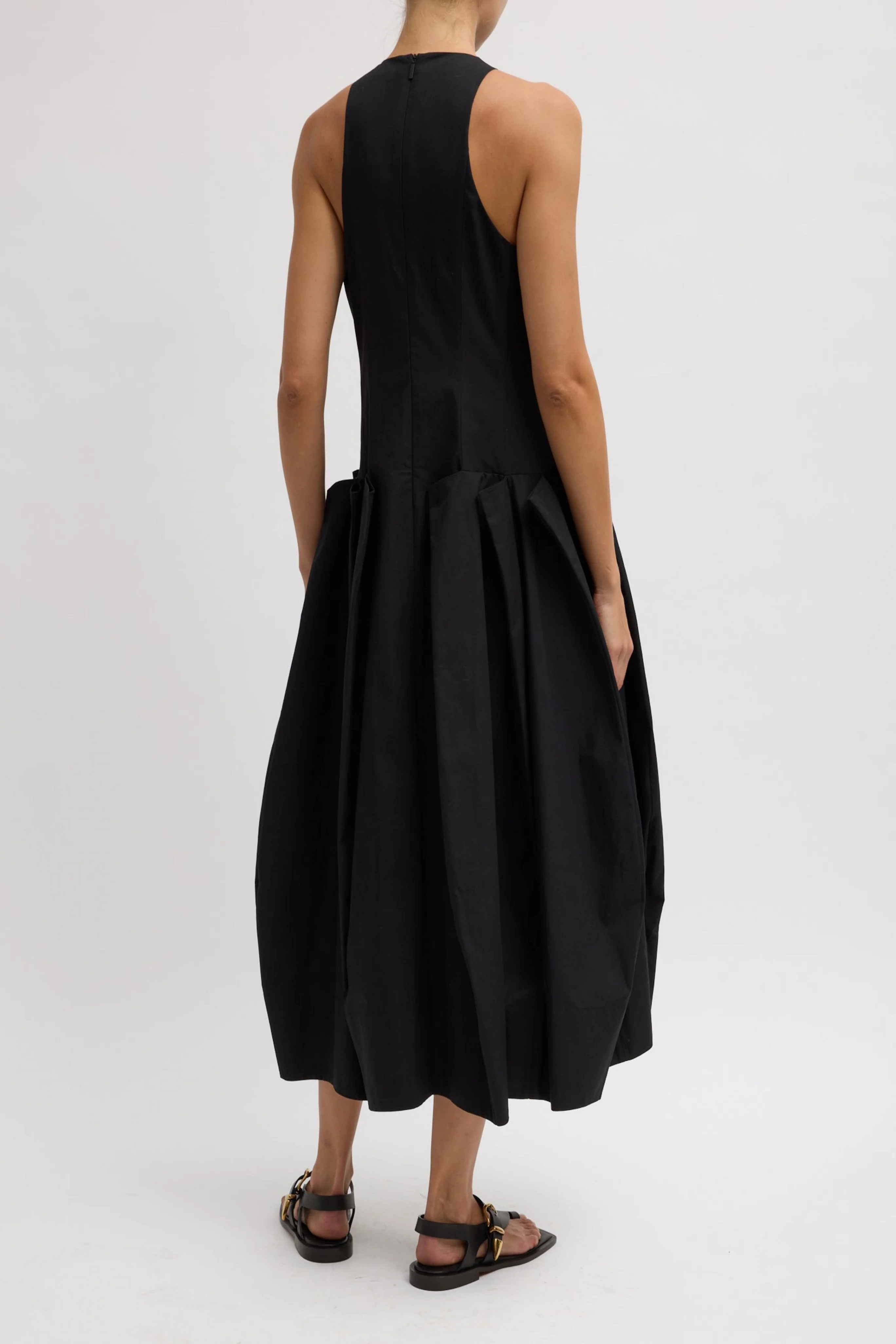 Compact Eco Poplin Pinched Pleat Dress - Image 6
