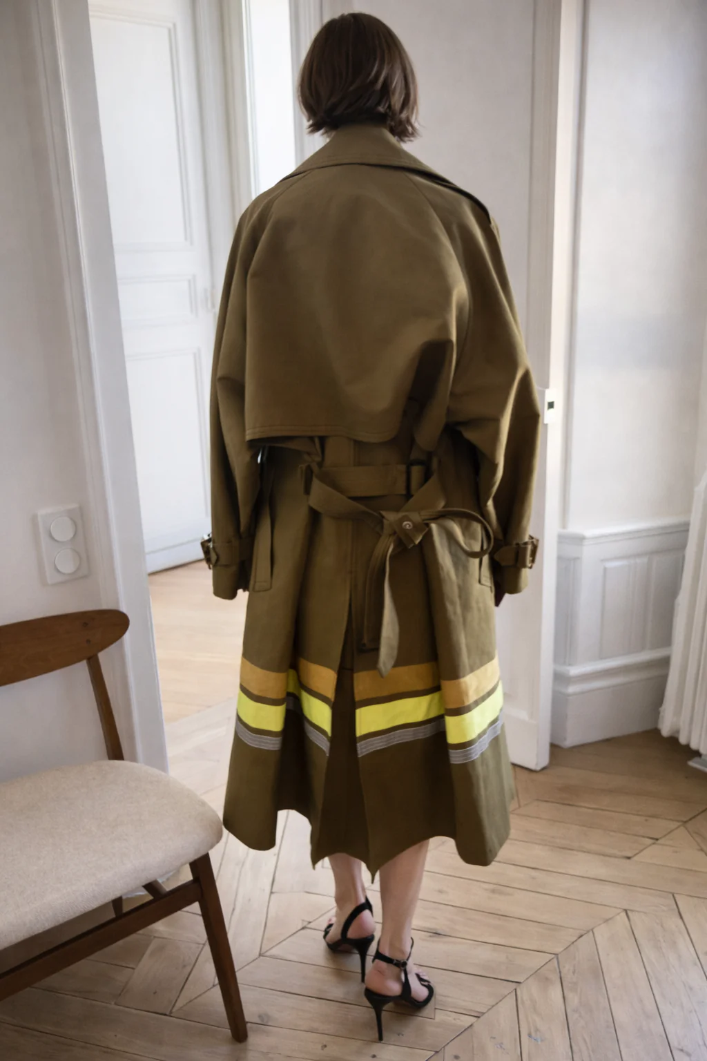 Embroidered Oversized Trench Coat - Image 4