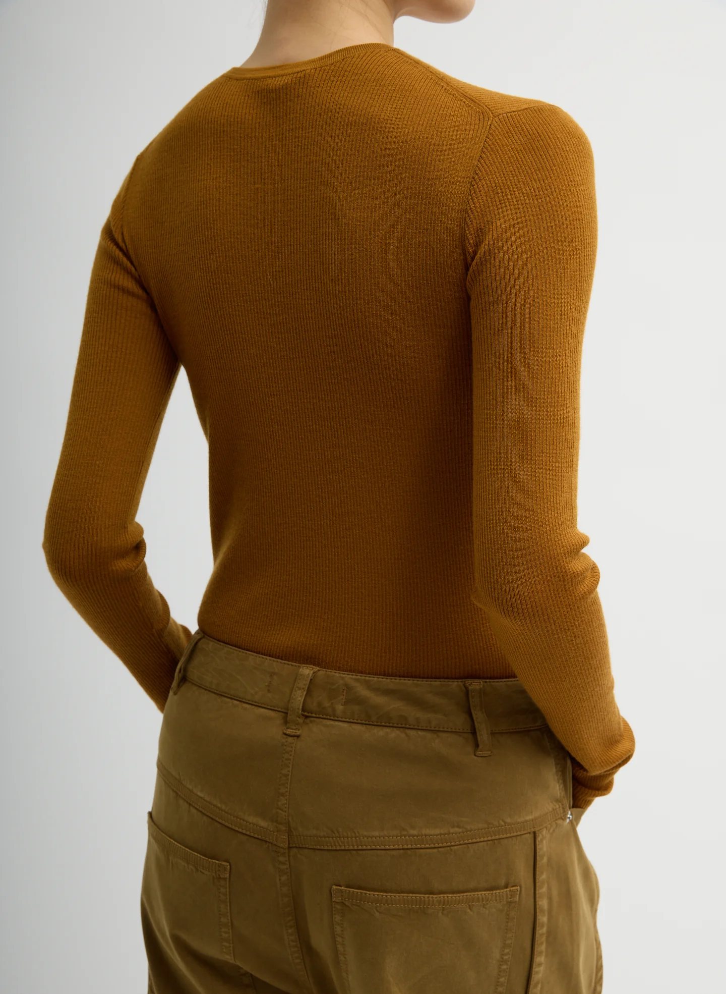 Feather Weight Ribbed Sweater Crewneck Pullover - Image 4