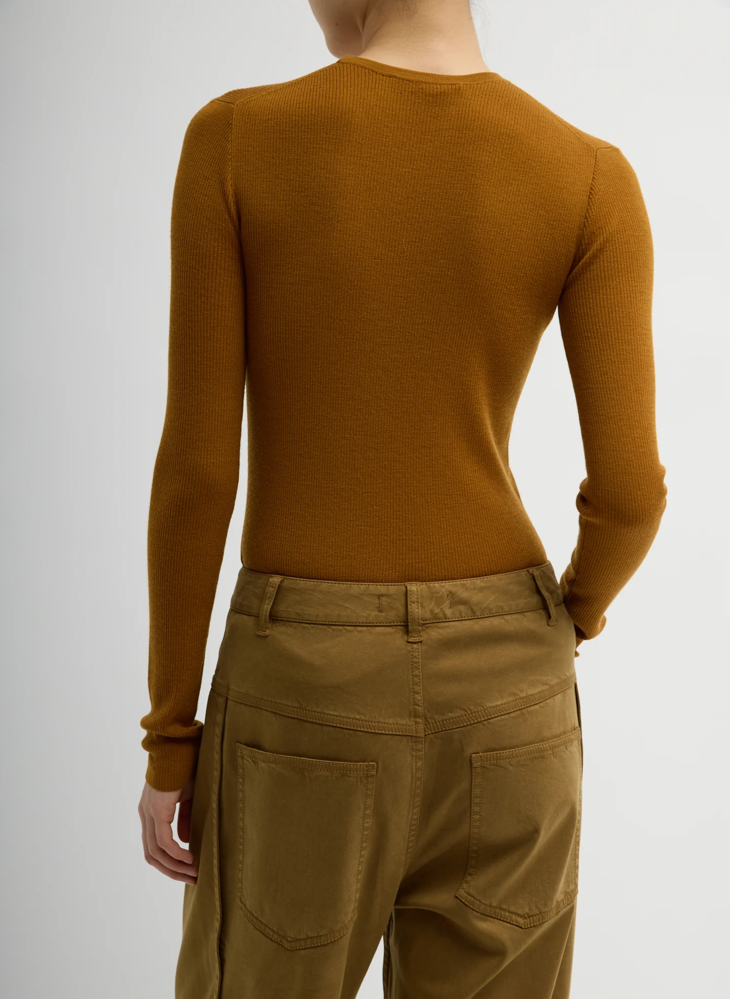 Feather Weight Ribbed Sweater Crewneck Pullover - Image 5