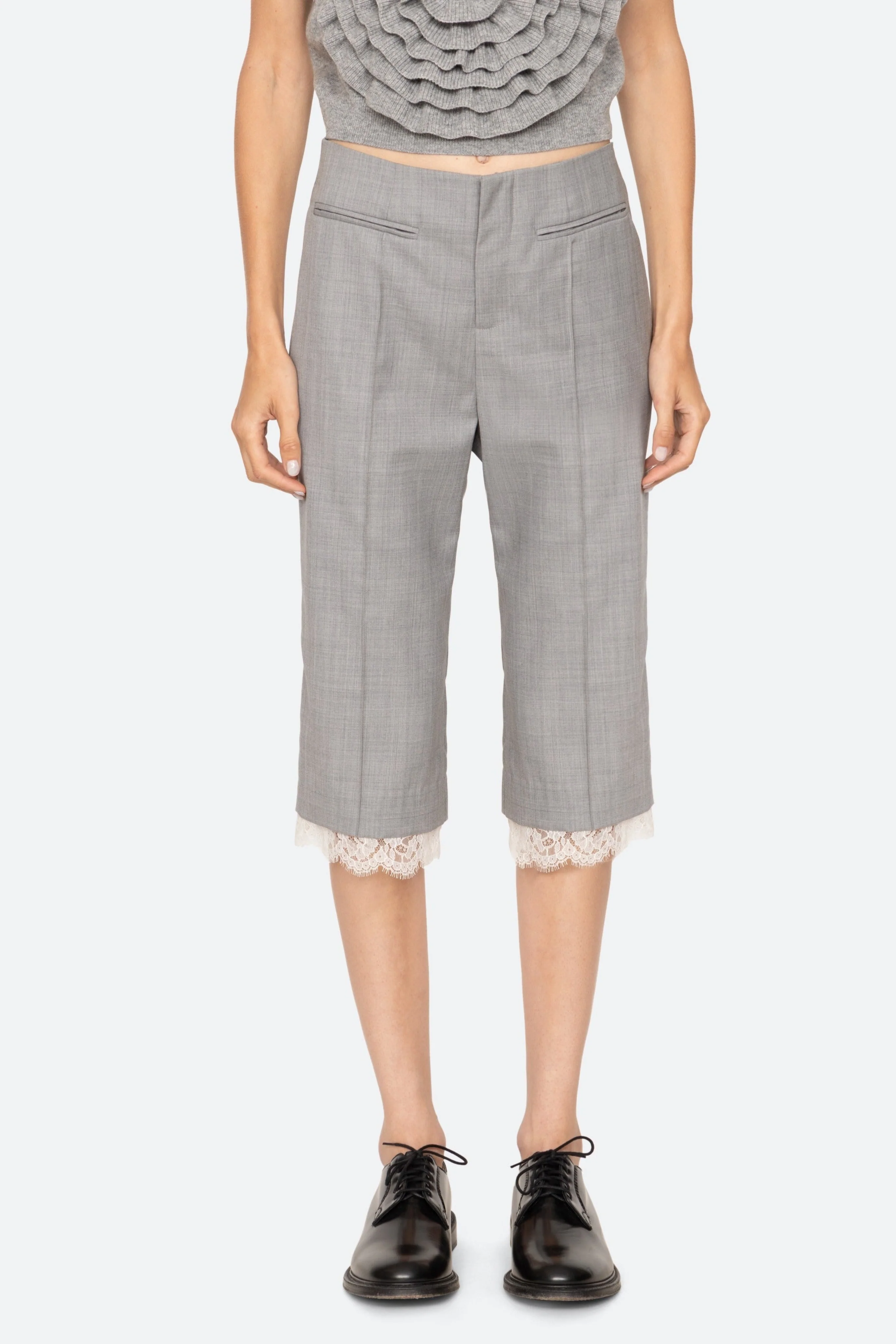 Fiora Tropical Wool Capri Pants - Image 3