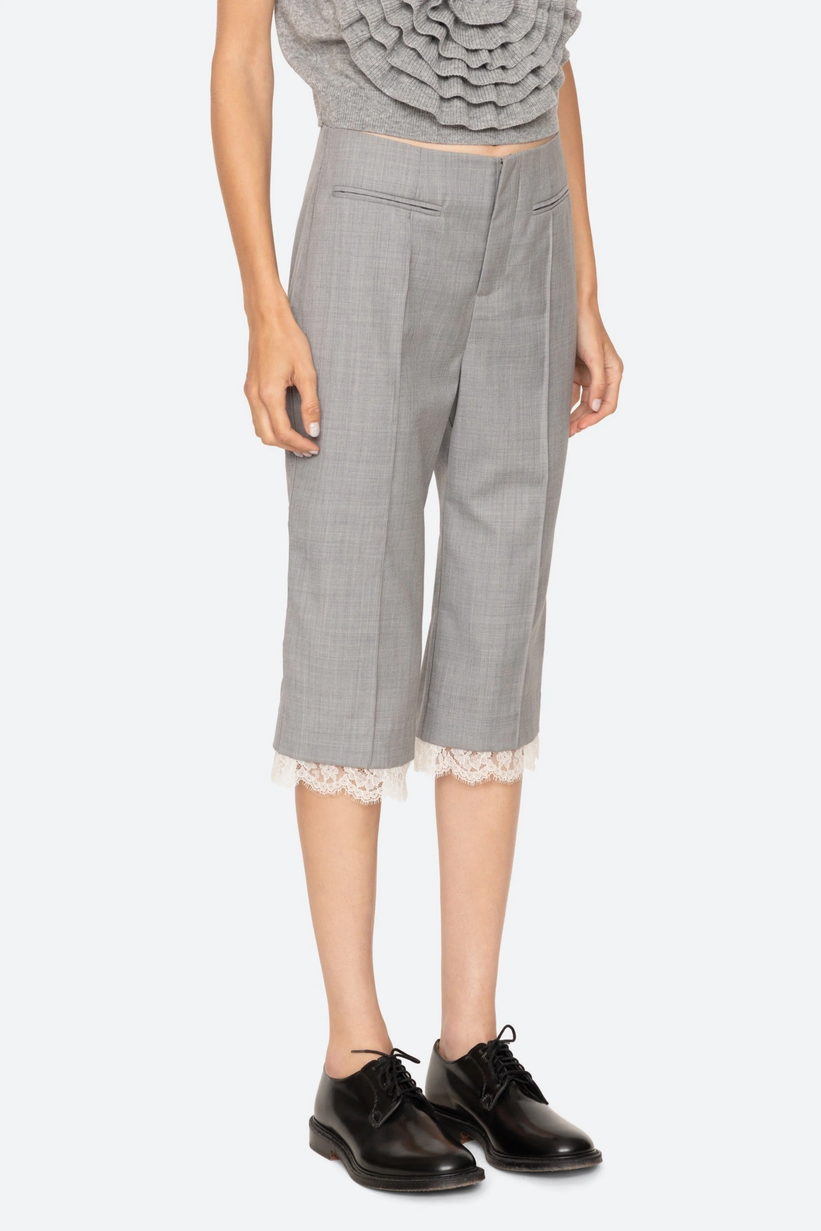 Fiora Tropical Wool Capri Pants - Image 6