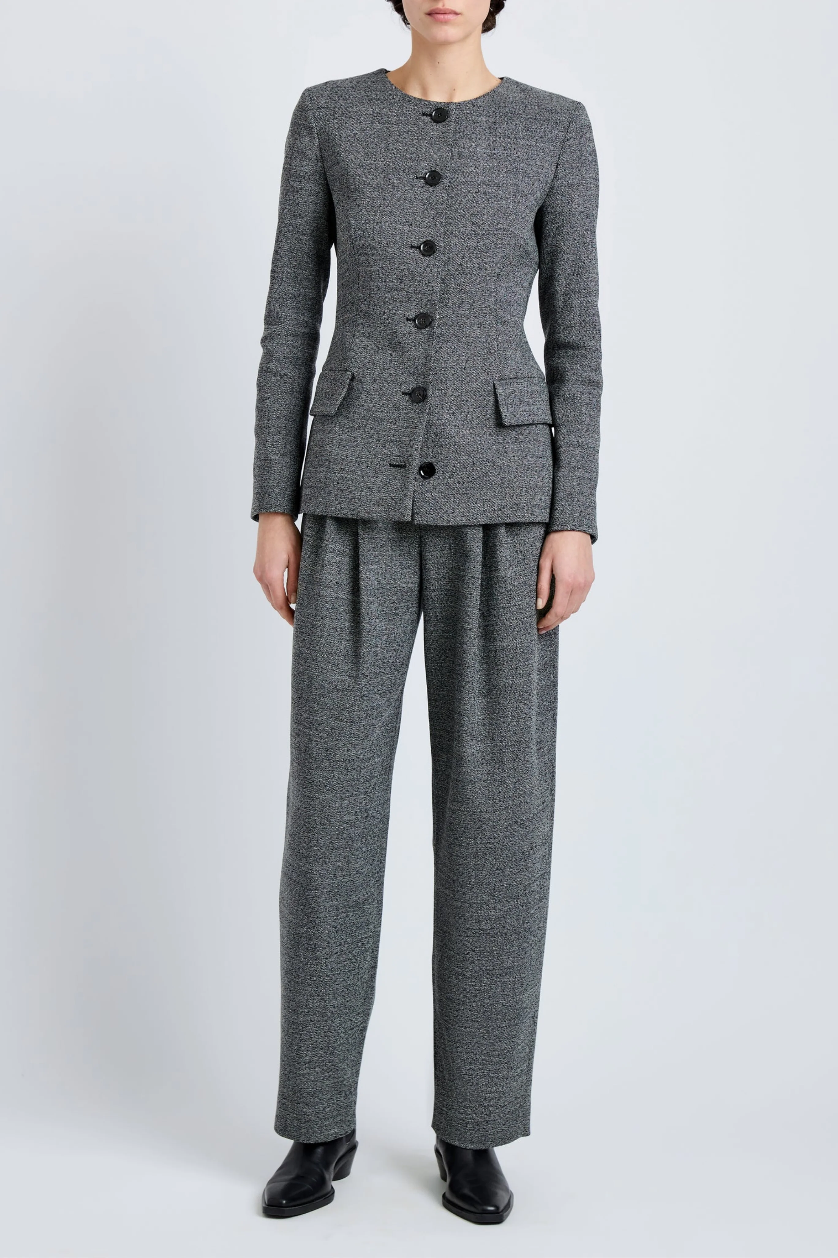 Fontana Pant In Melange Suiting - Image 2