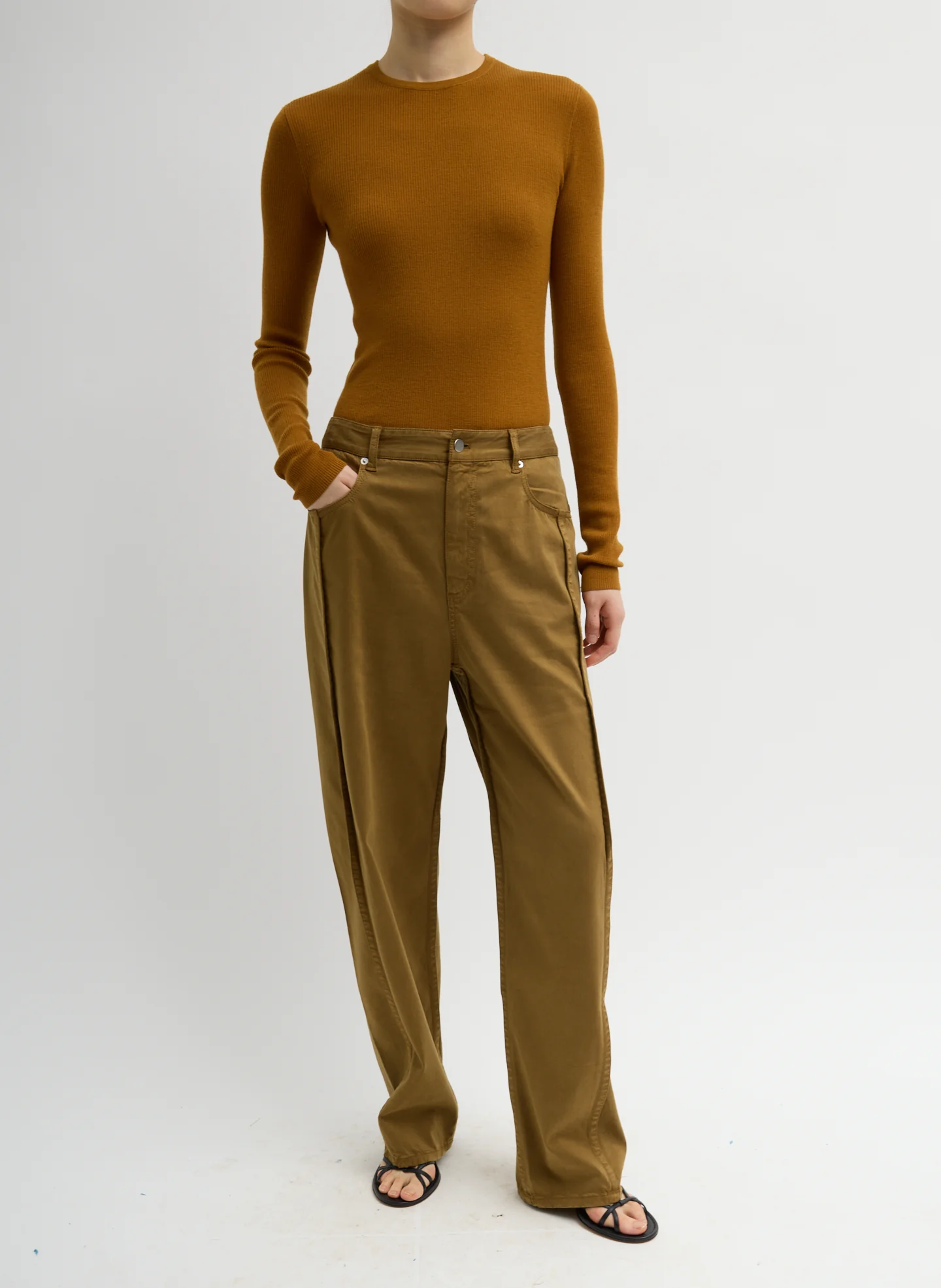 Feather Weight Ribbed Sweater Crewneck Pullover - Image 6