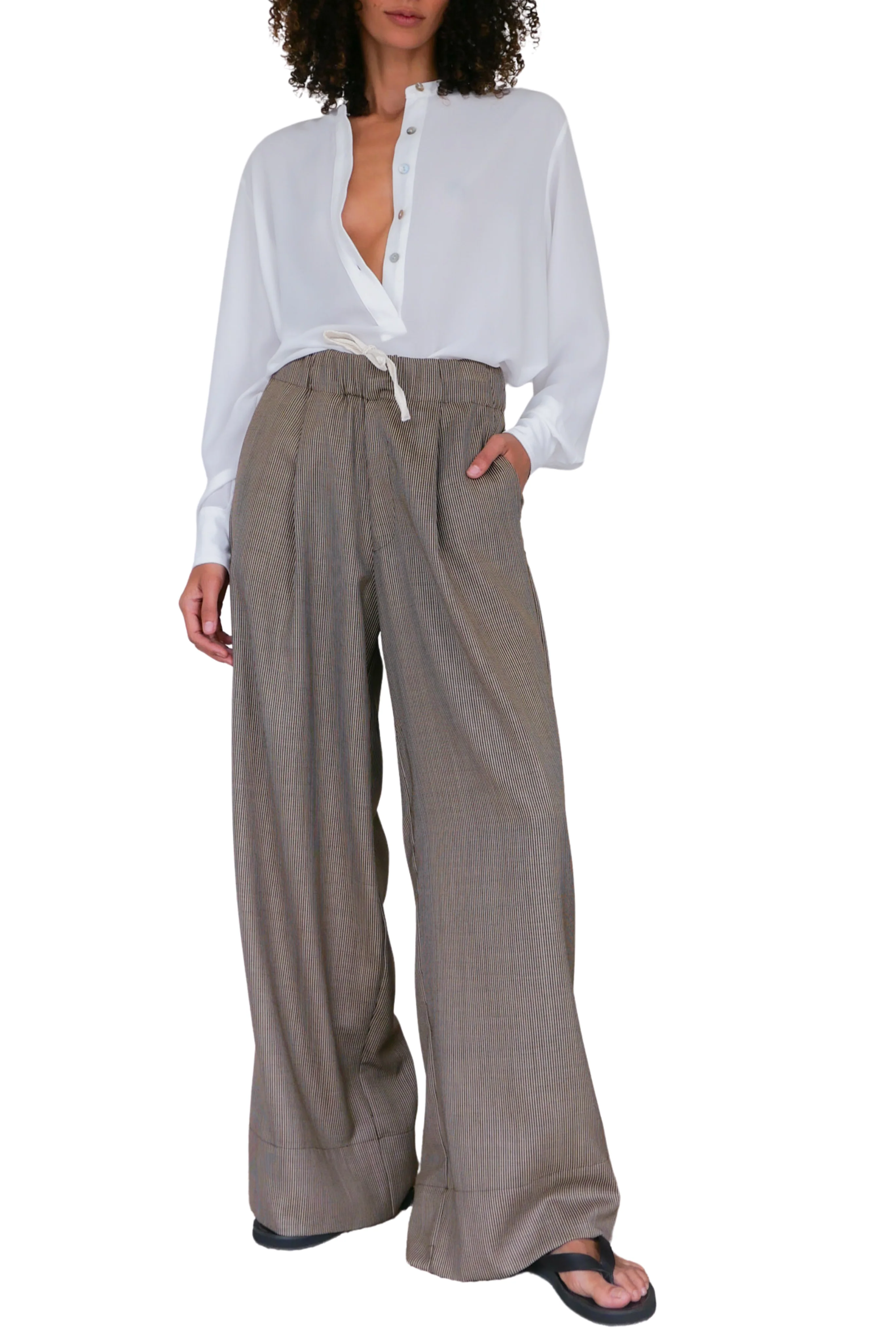 Crepe Button Blouse - Image 3