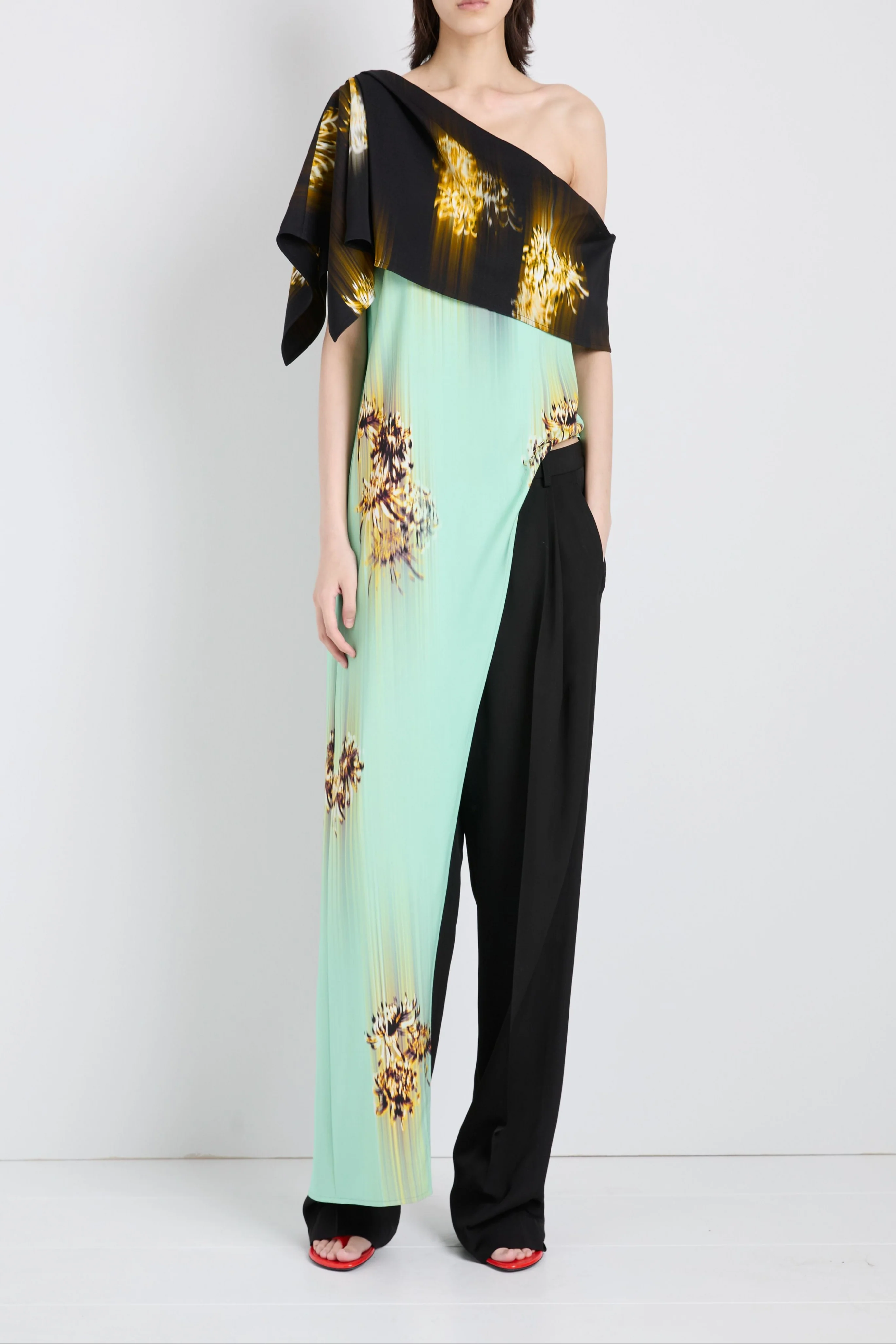 Haya Top in Printed Viscose Cady - Image 4