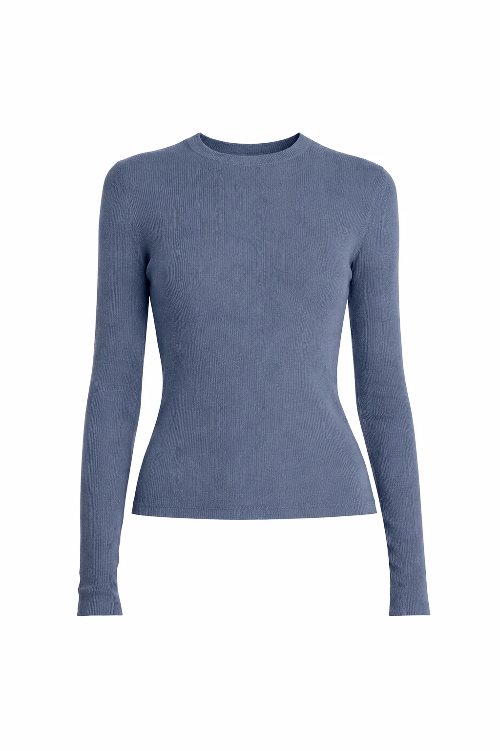 Hutton Ribbed Crewneck Pullover in Steel