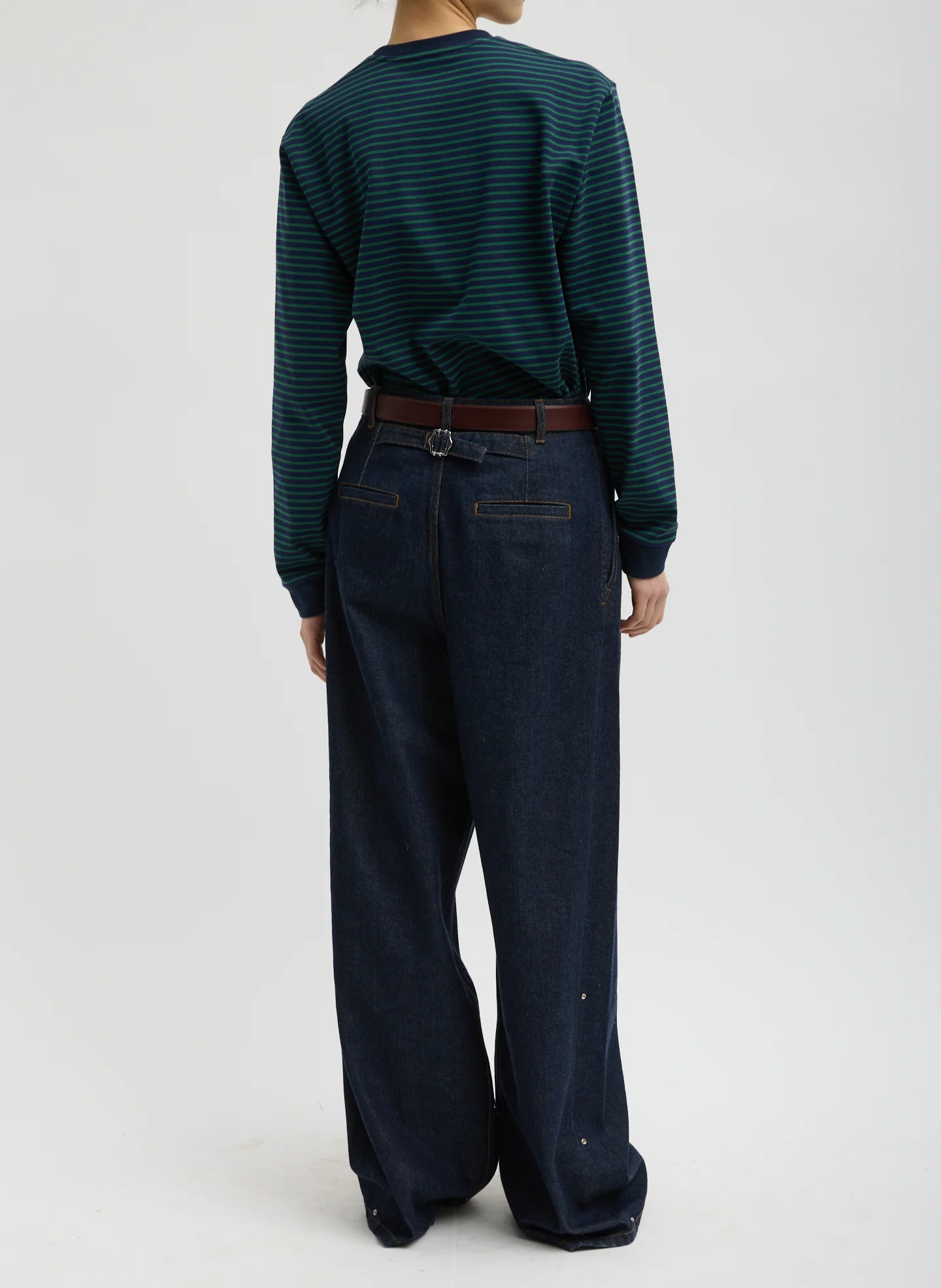 Indigo Denim Triple Pleat Jean - Image 5
