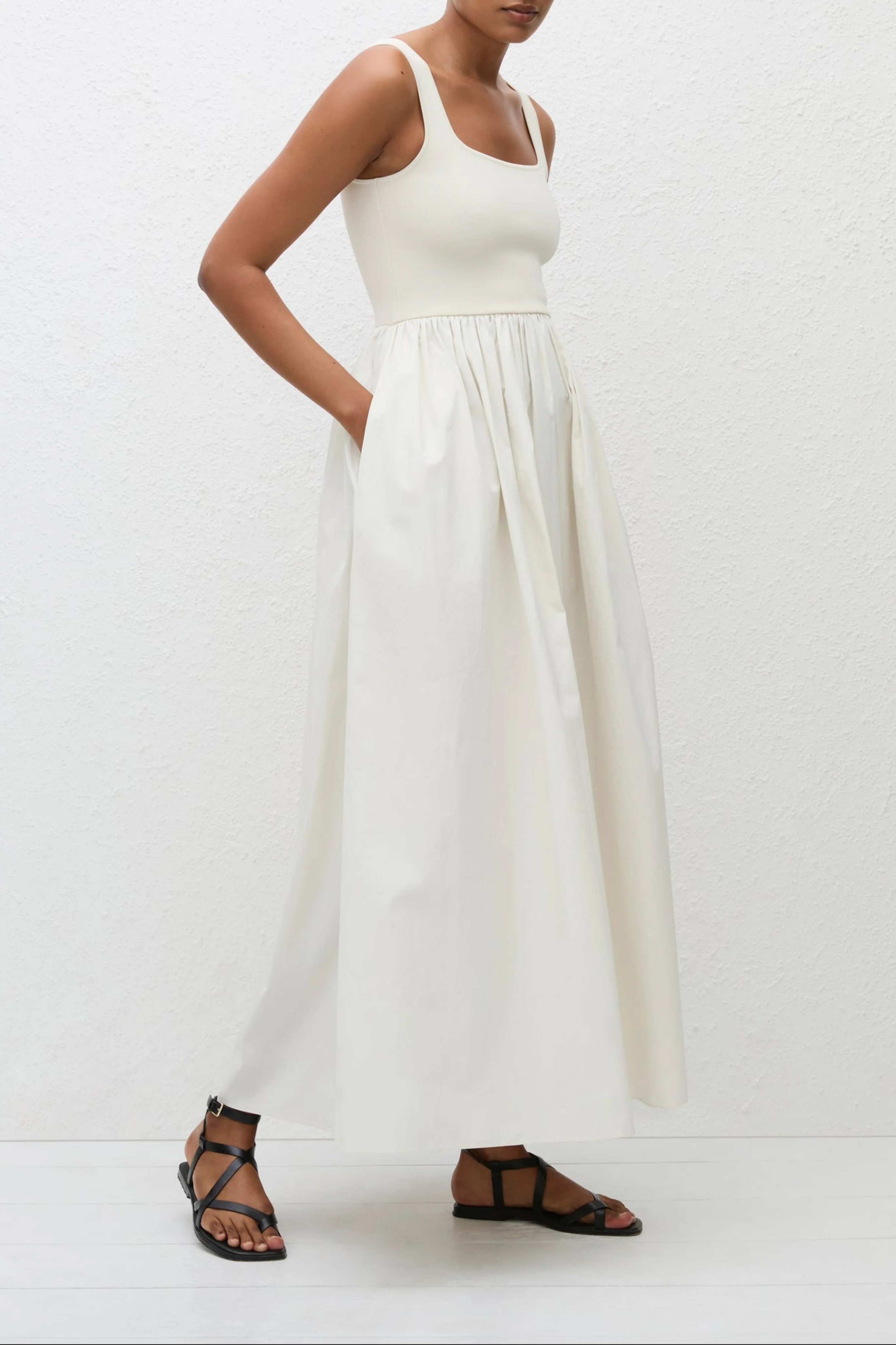Knit And Cotton Dress - Image 3