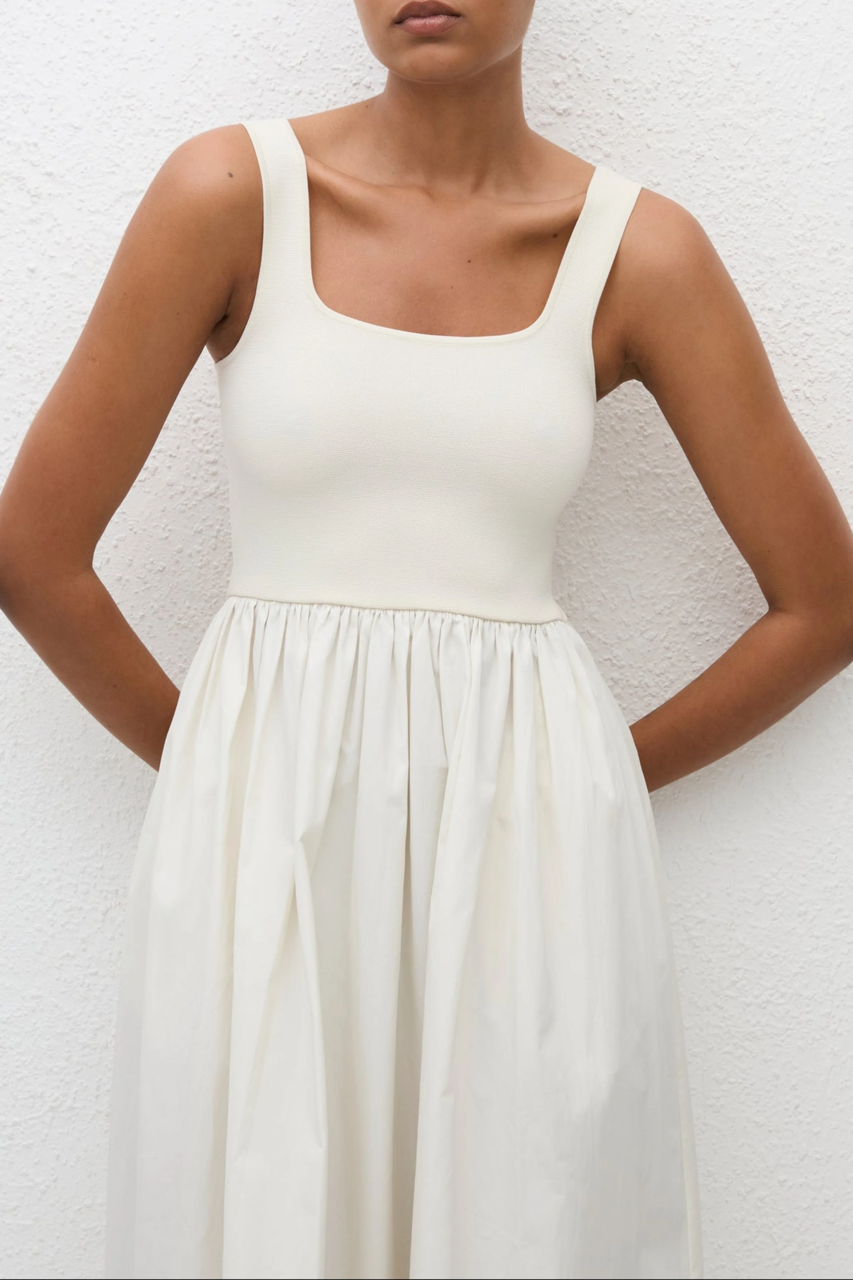 Knit And Cotton Dress - Image 4