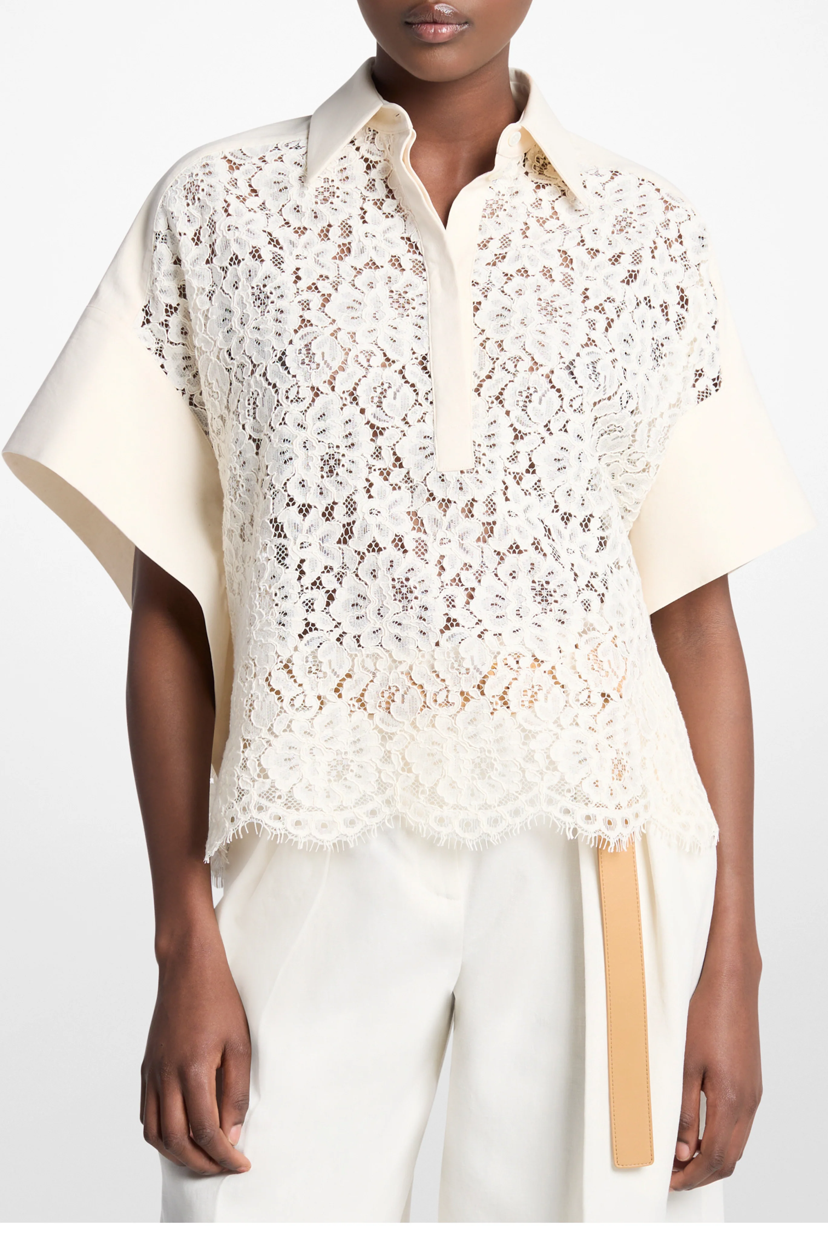 Lace Butterfly Sleeved Top - Image 2