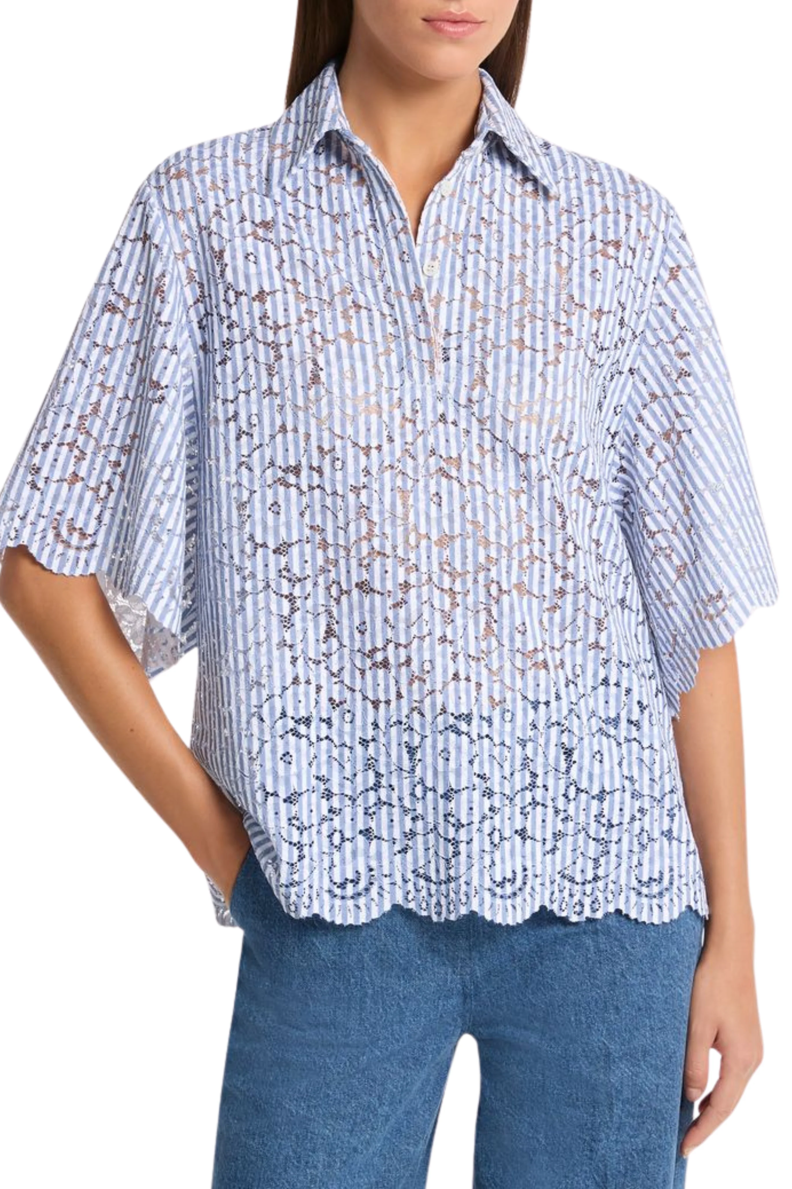 Lace Short Sleeve Shirt - Image 2