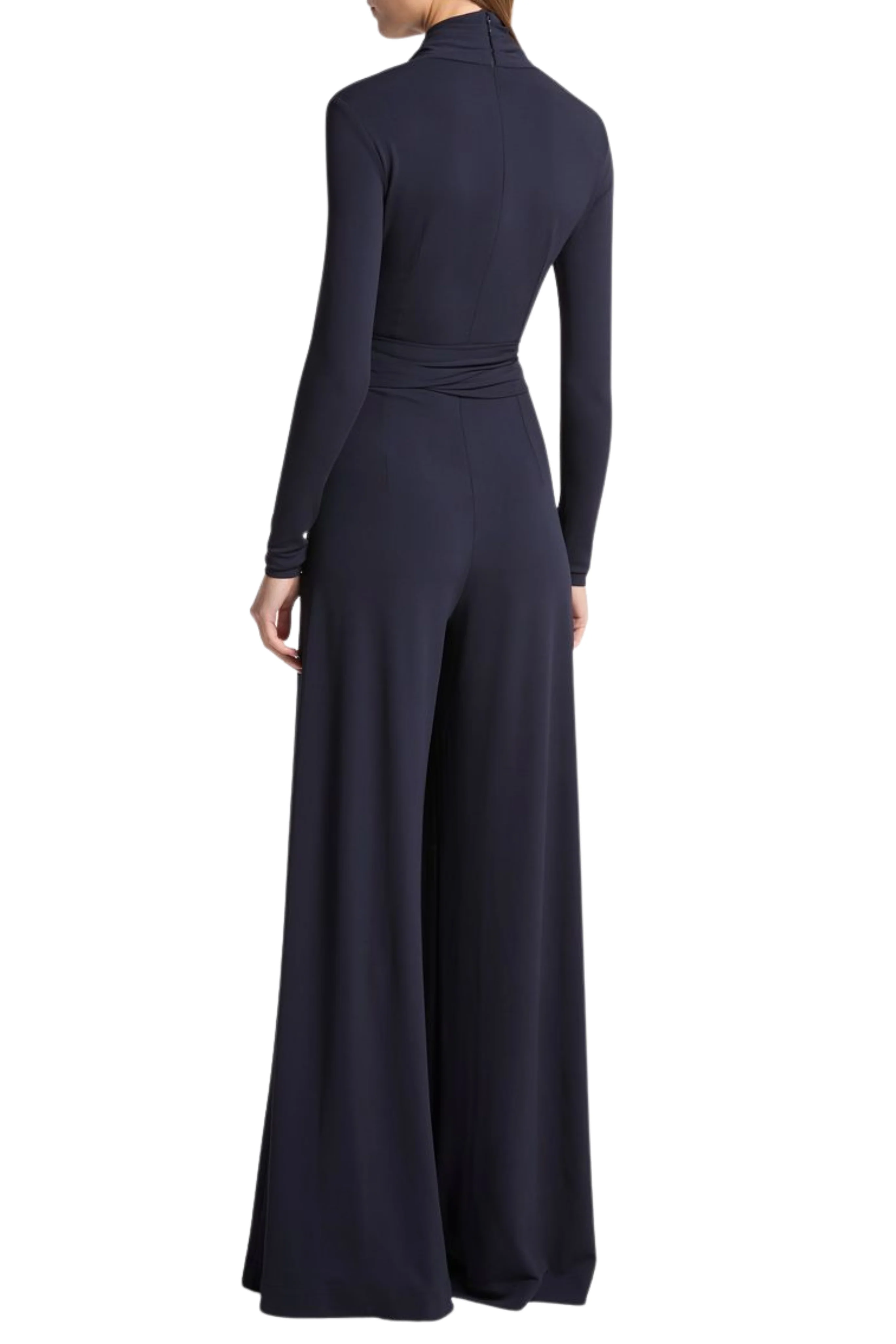 Long Sleeve Tie Waist Palazzo Jumpsuit - Image 3