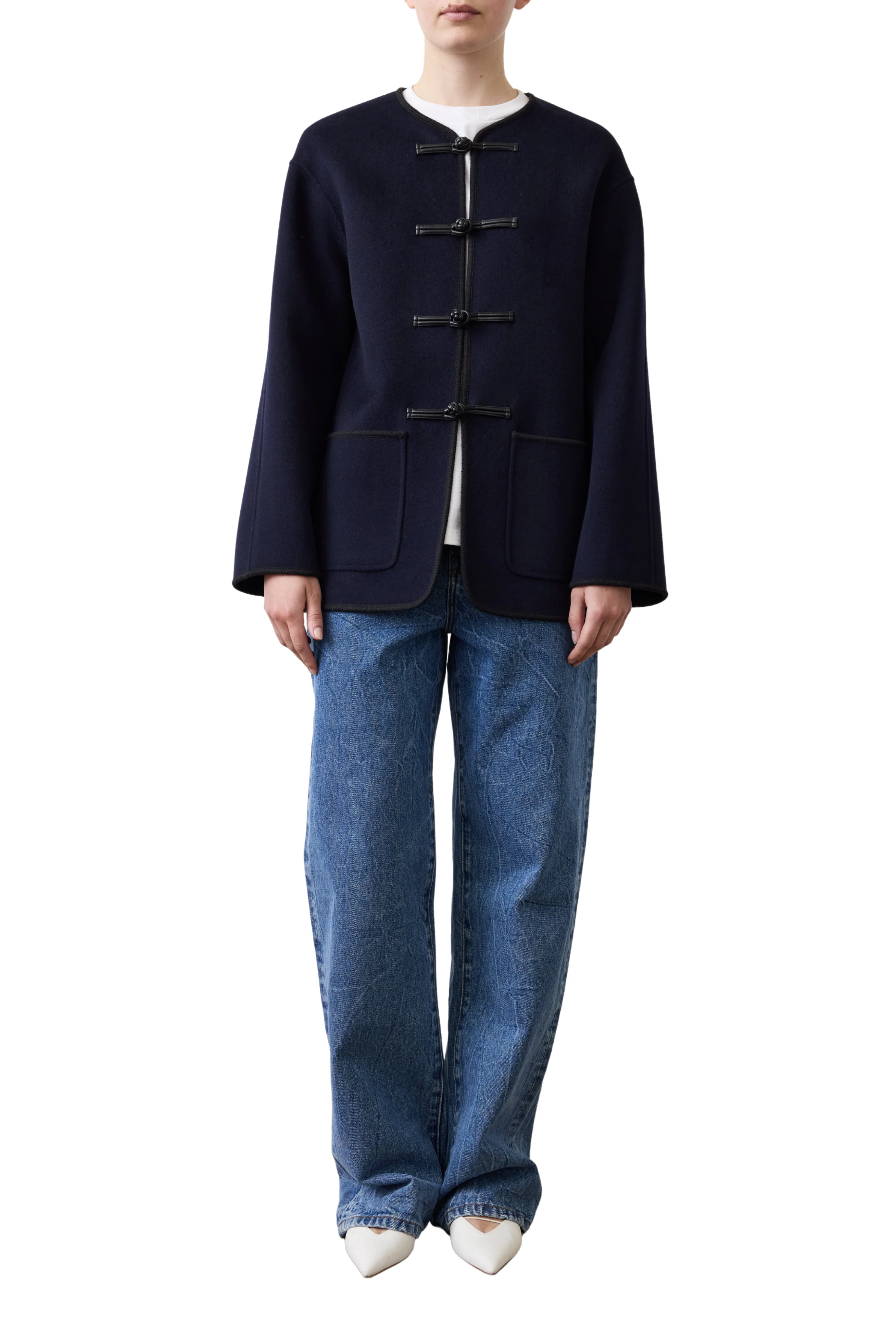 Mandarin Double-Faced Wool Jacket - Image 2