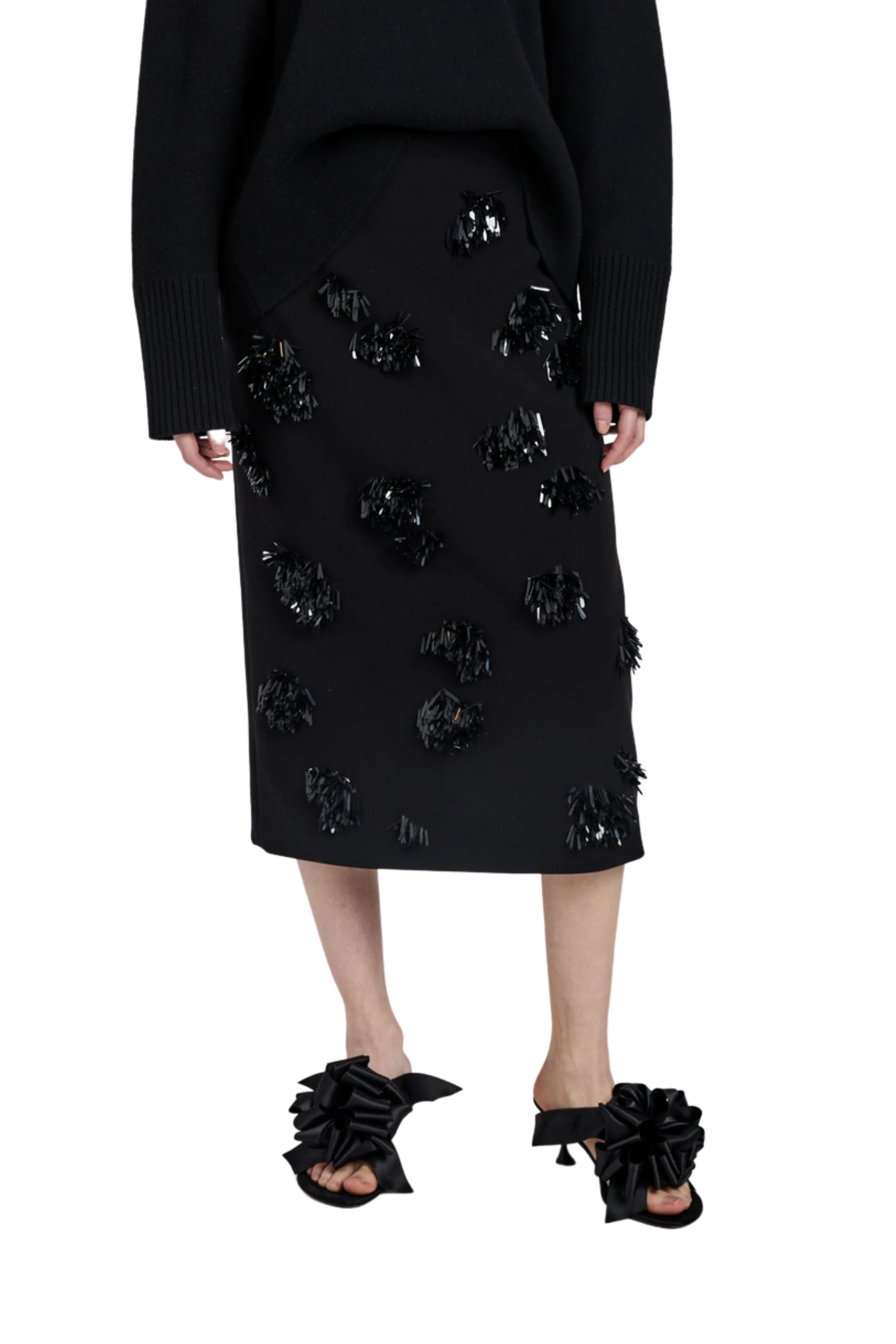 Moira Skirt in Embroidered Compact Crepe - Image 2