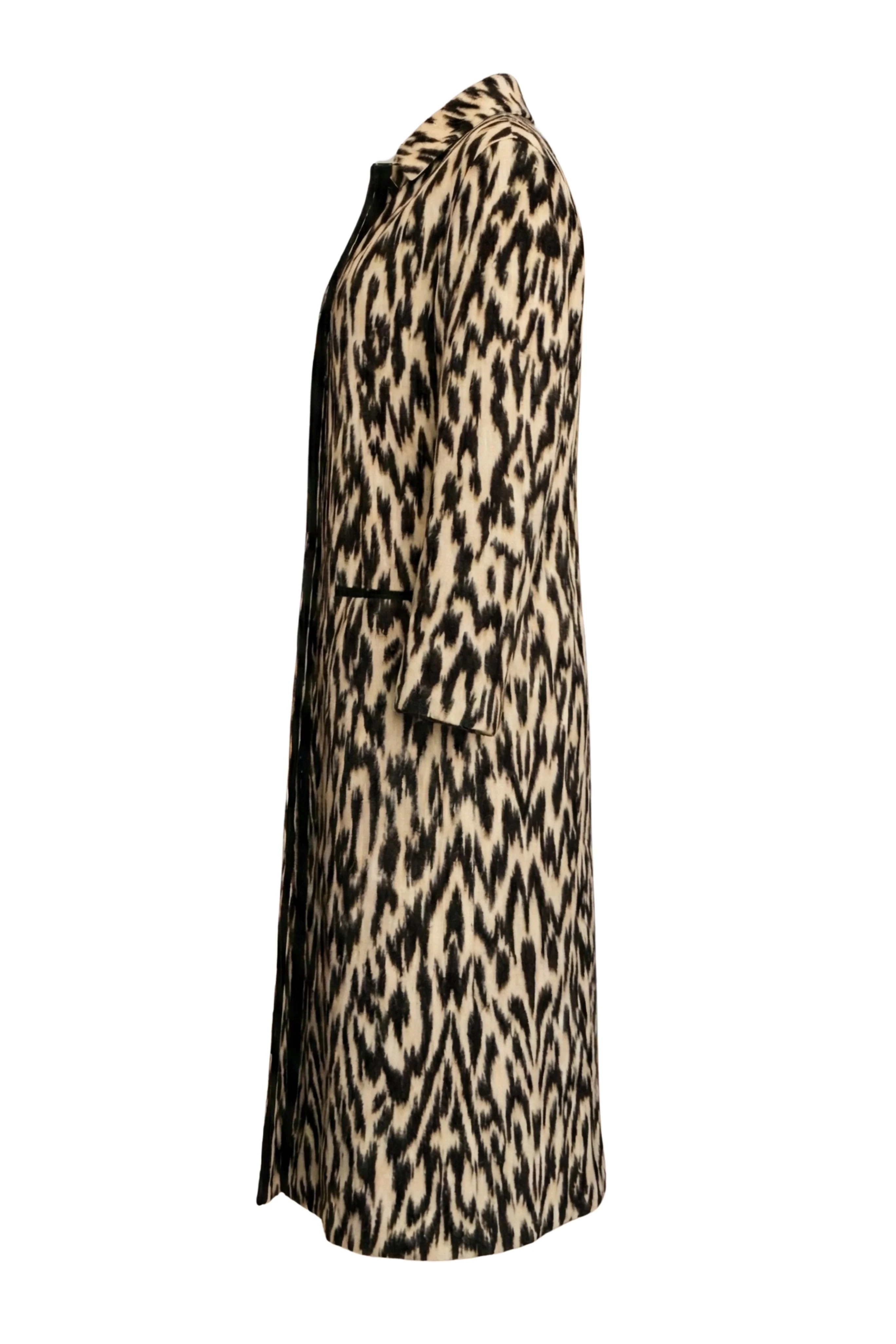 "Moiree" Jacquard Long Coat - Image 2