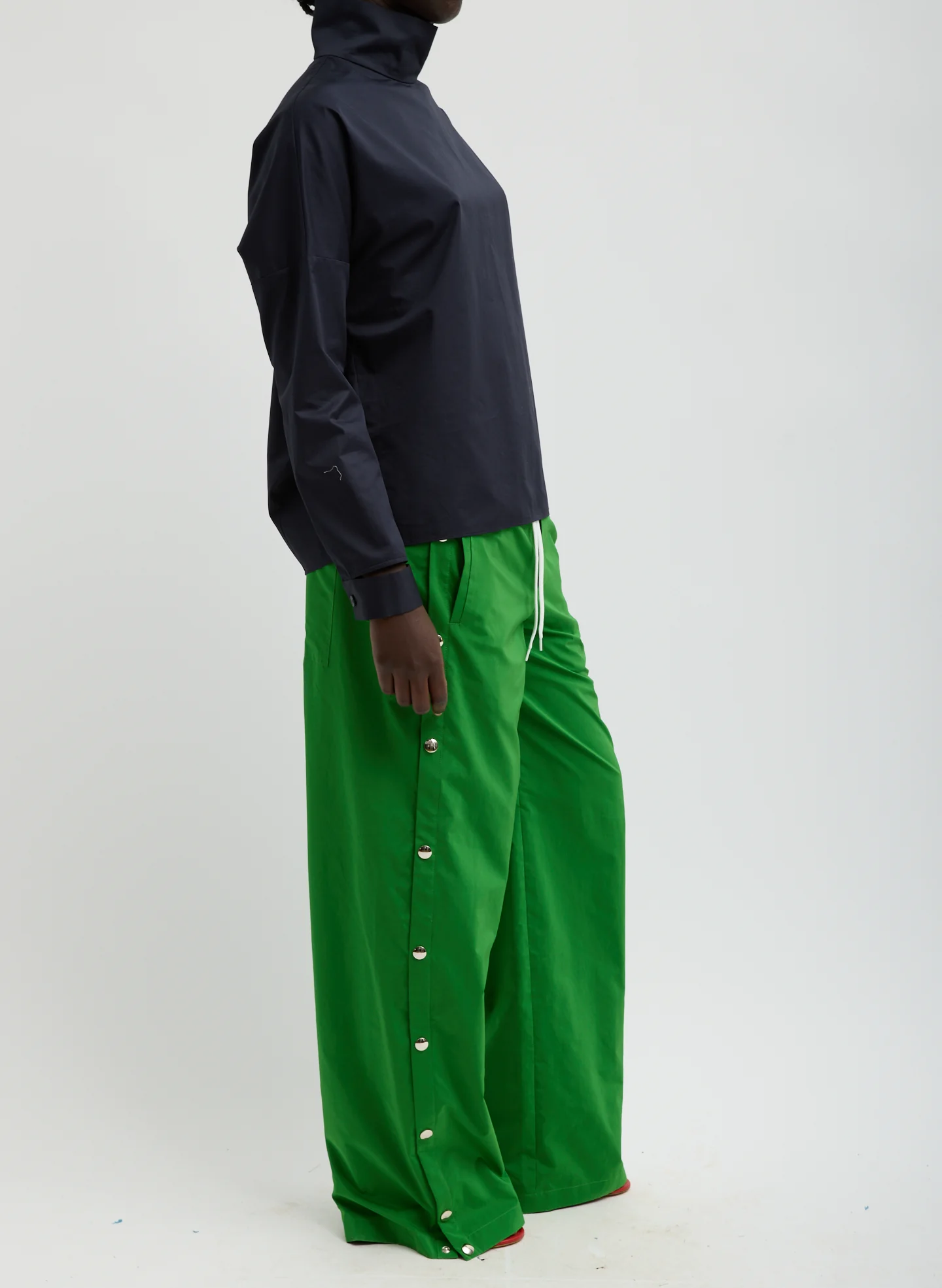 Nylon Snap Pull On Jogger Pants - Image 2