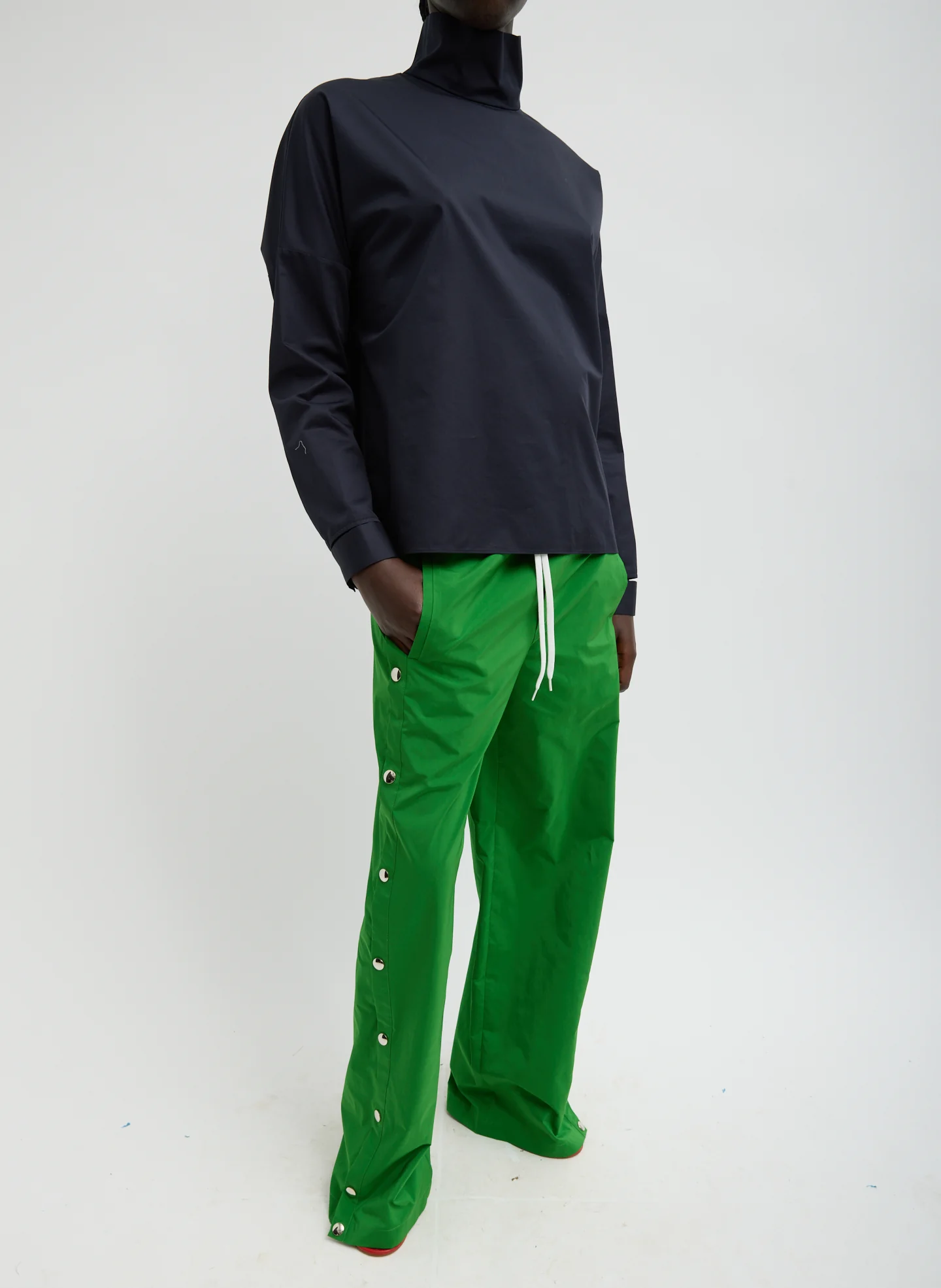 Nylon Snap Pull On Jogger Pants - Image 3