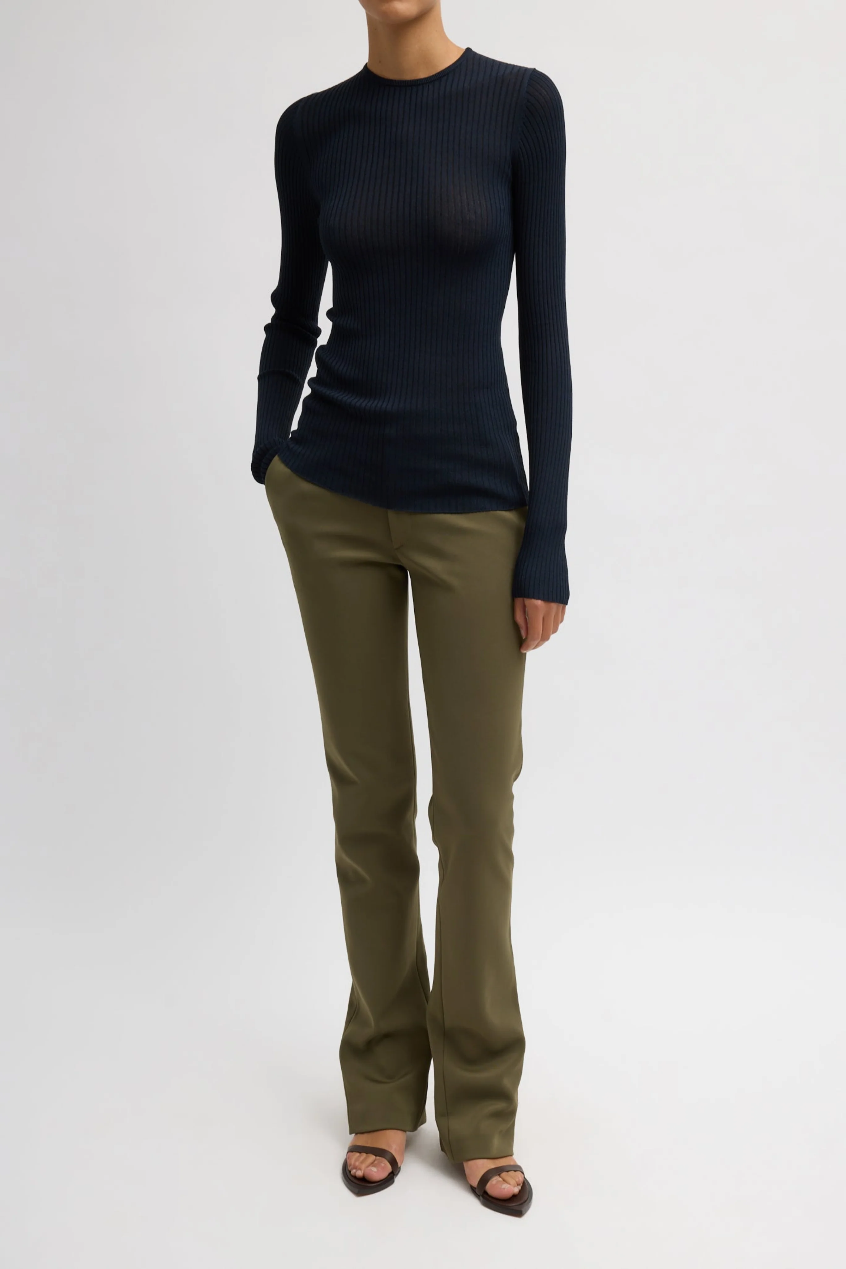 Ribbed Sweater Crewneck Pullover - Image 3