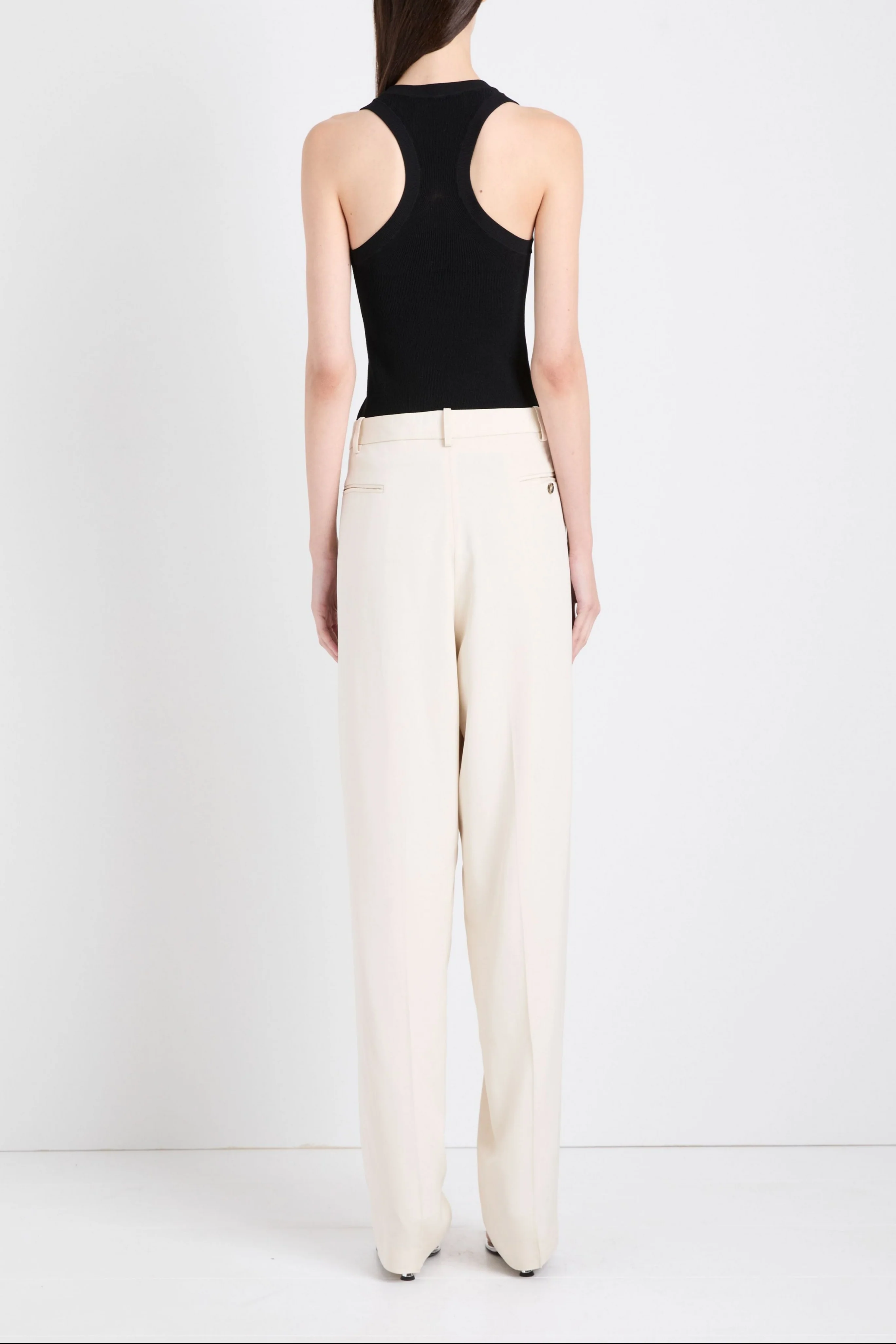 Roberts Tank in Matte Viscose Rib in Black - Image 4