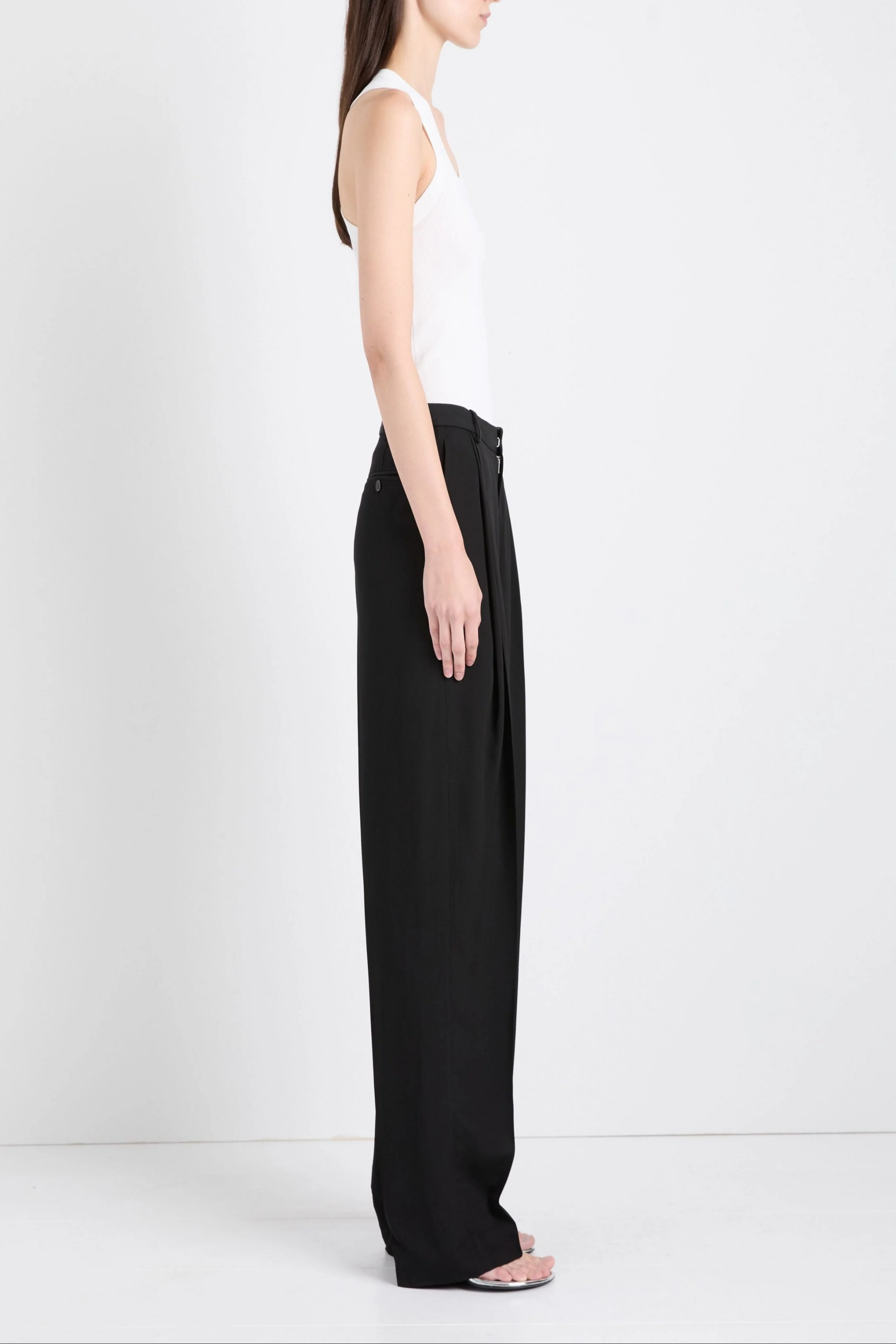 Roberts Tank in Matte Viscose Rib in White - Image 3