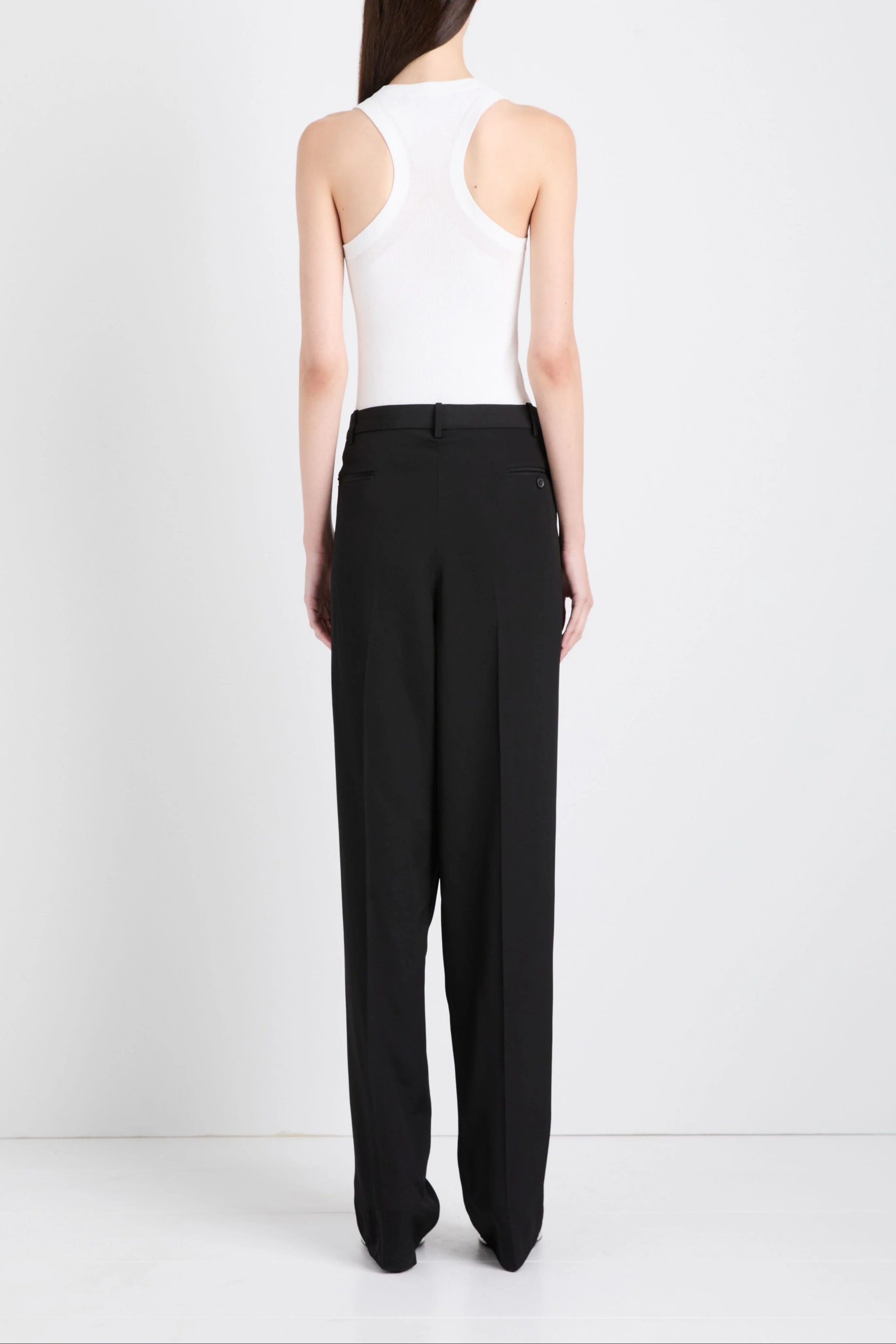 Roberts Tank in Matte Viscose Rib in White - Image 4