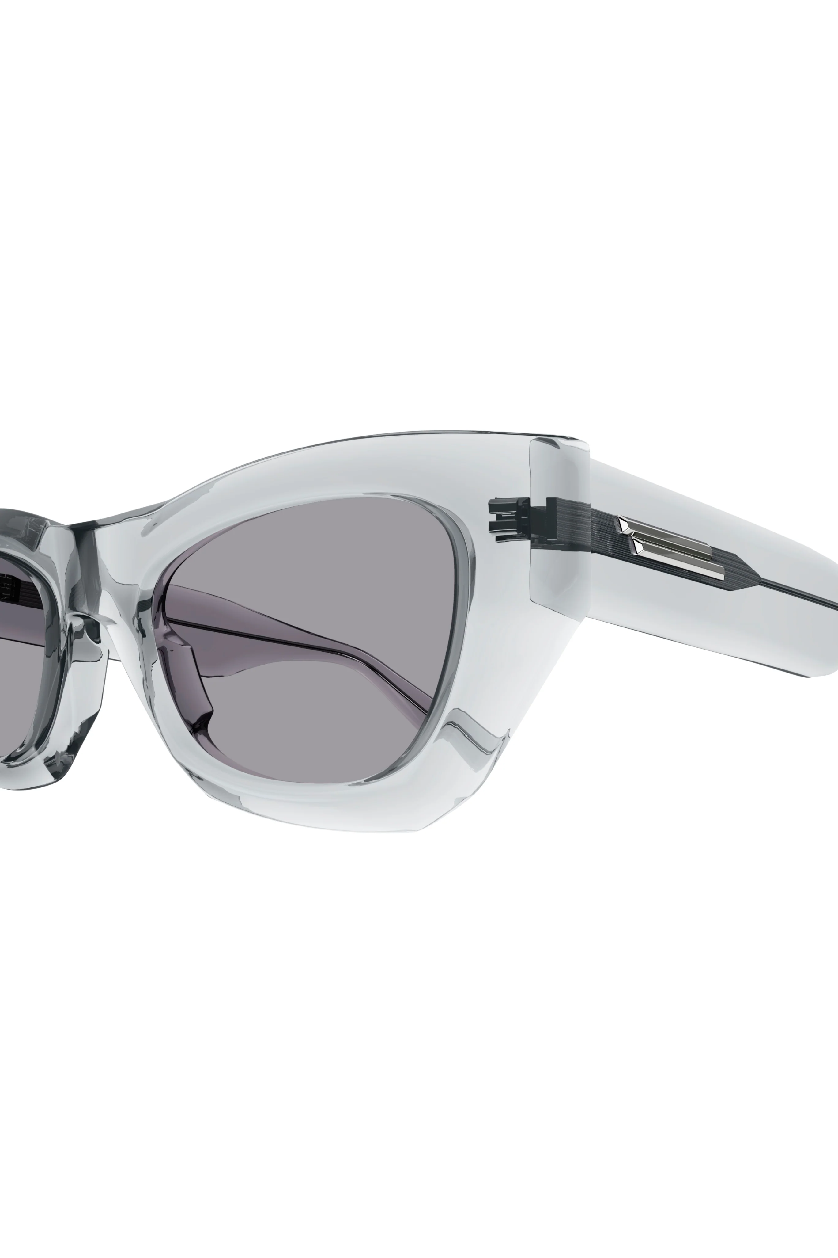 Shiny Transparent Cat Eye Sunglasses - Image 3