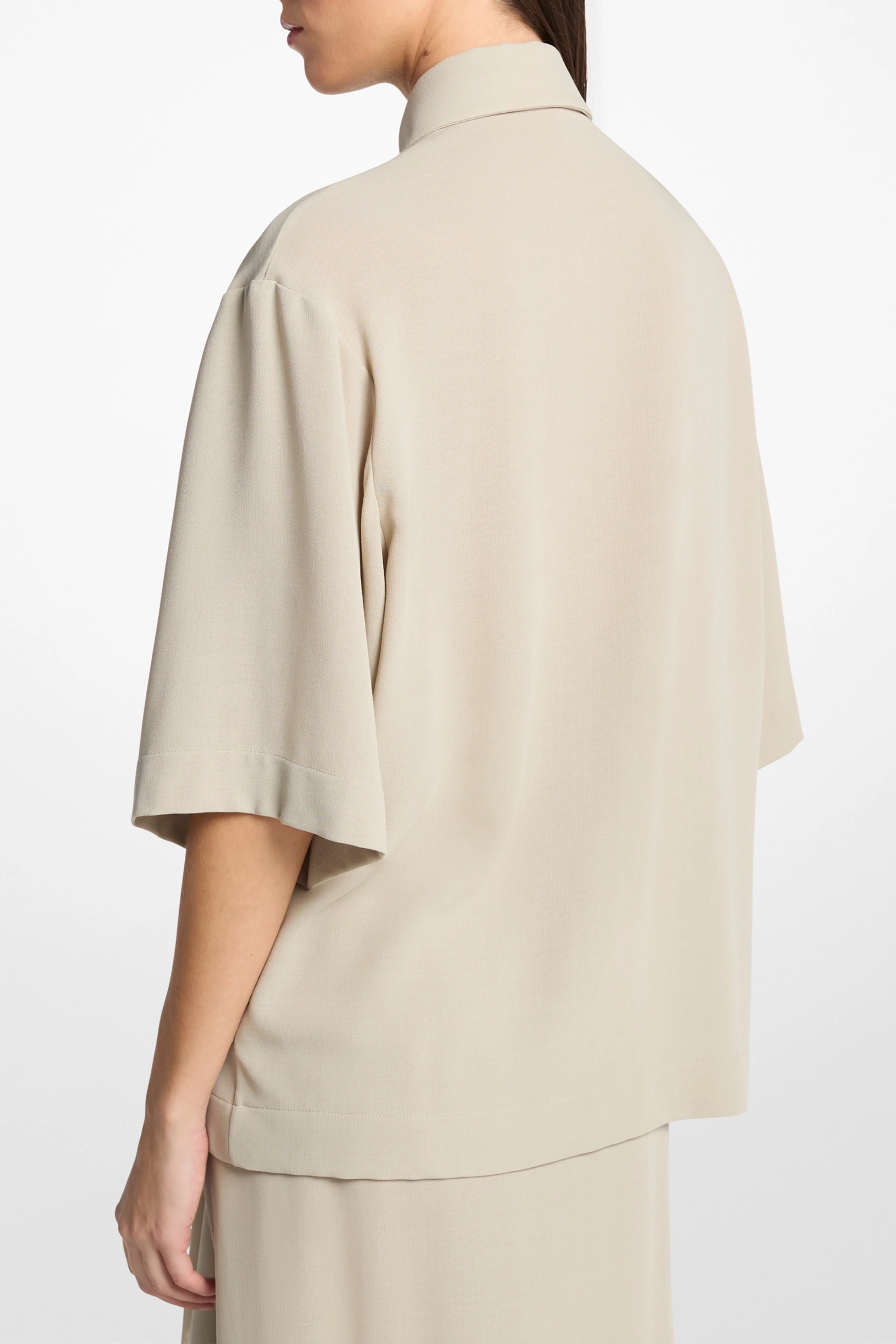 Short Sleeve Camp Shirt in Almond - Image 3