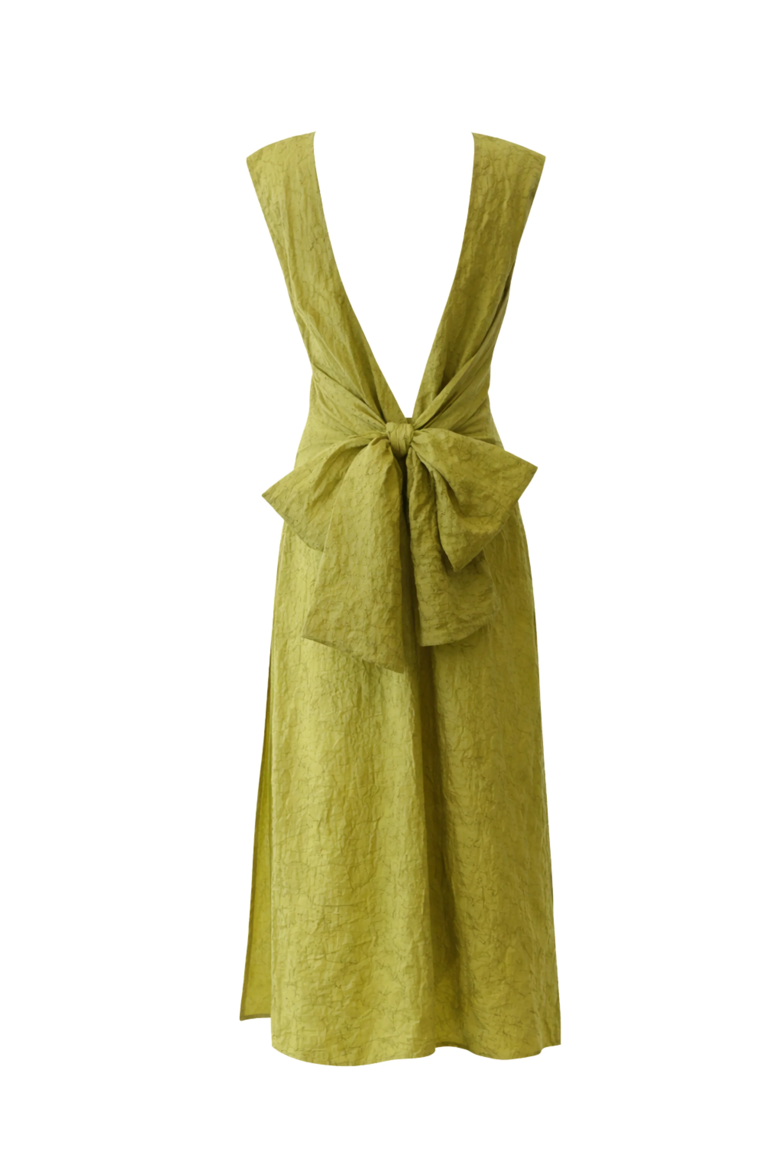 Silk Big Bow Shift Dress - Image 3
