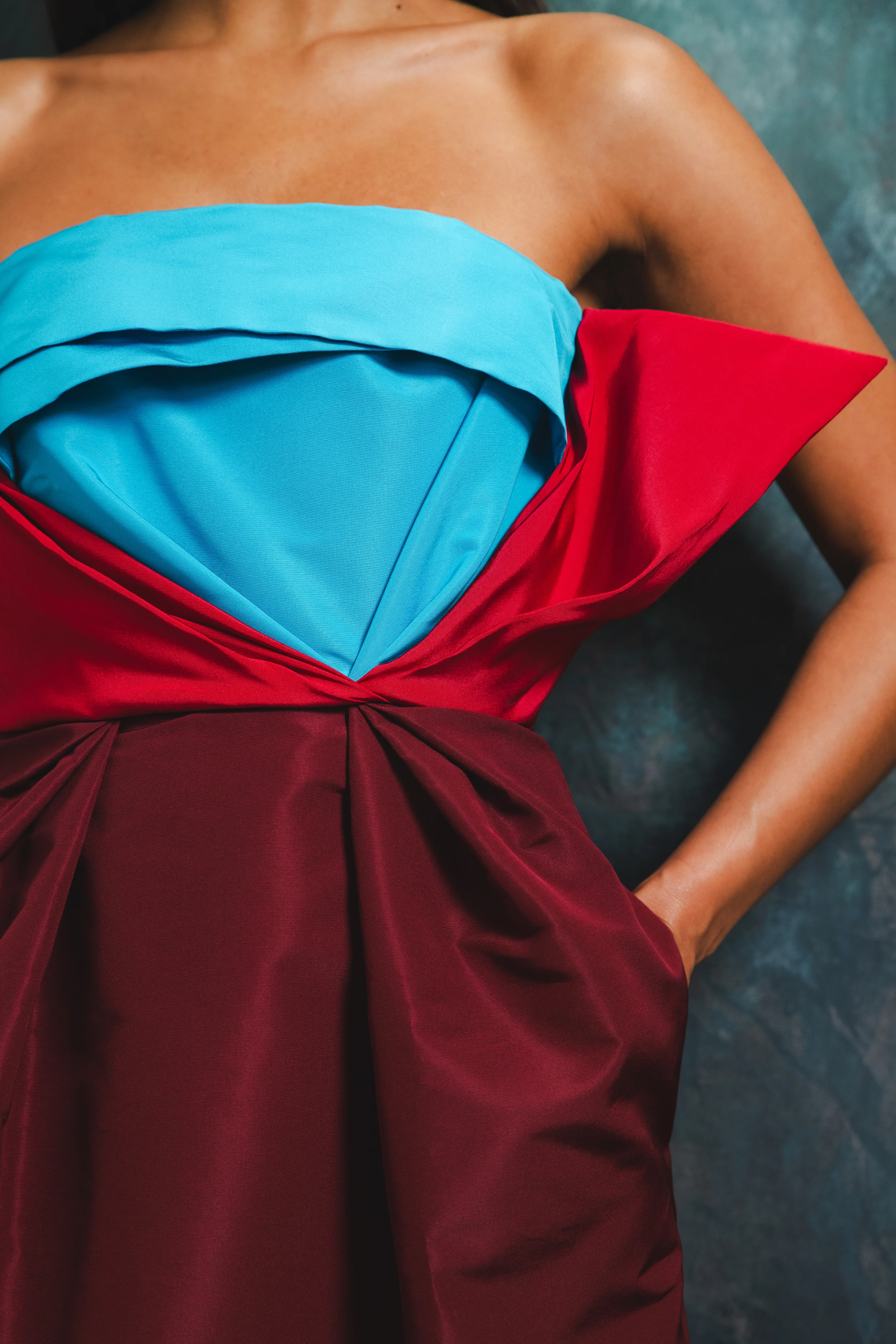 Silk Peel Strapless Tulip Dress - Image 6