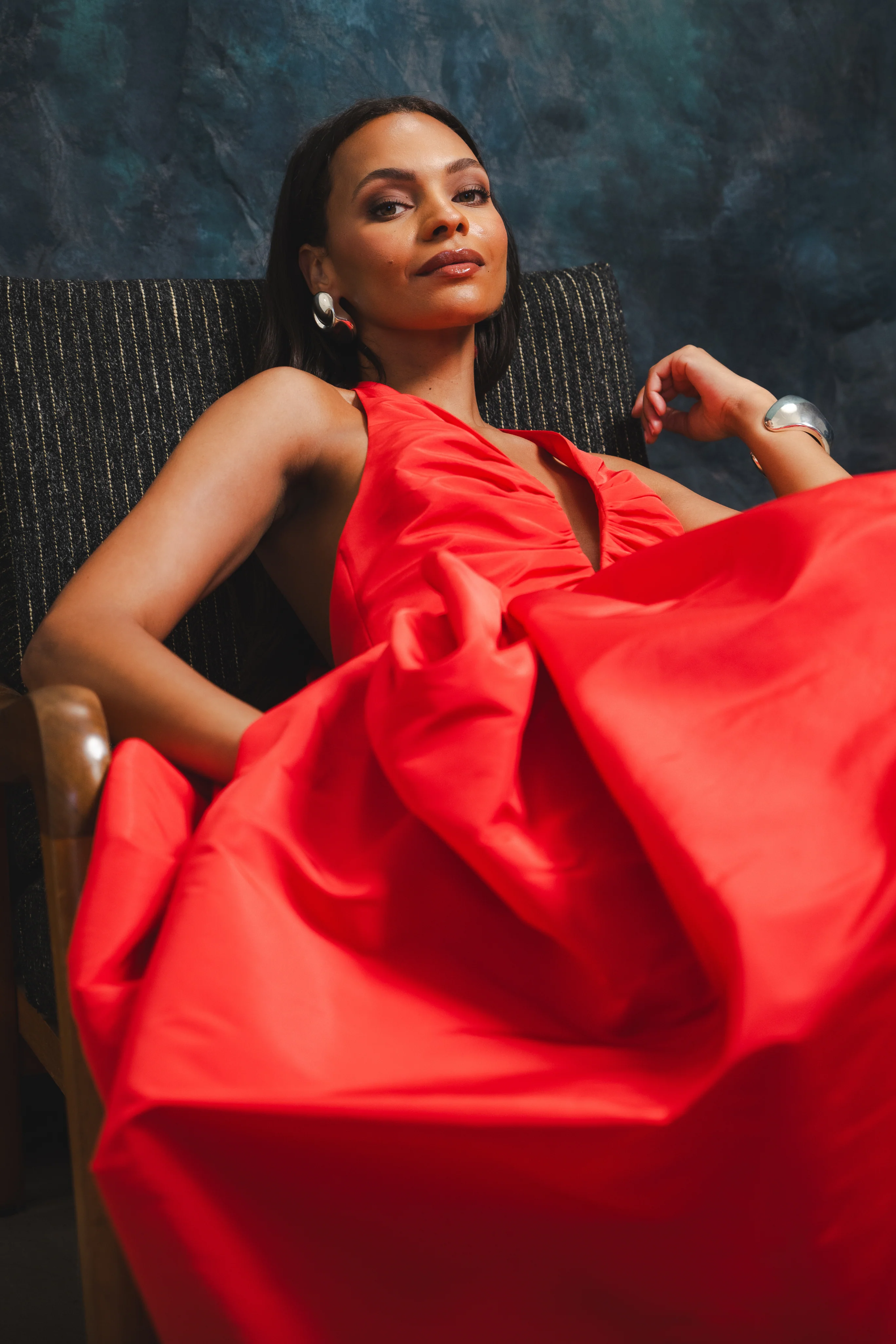 Silk Pleated Bust Umbrella Dress - Image 3