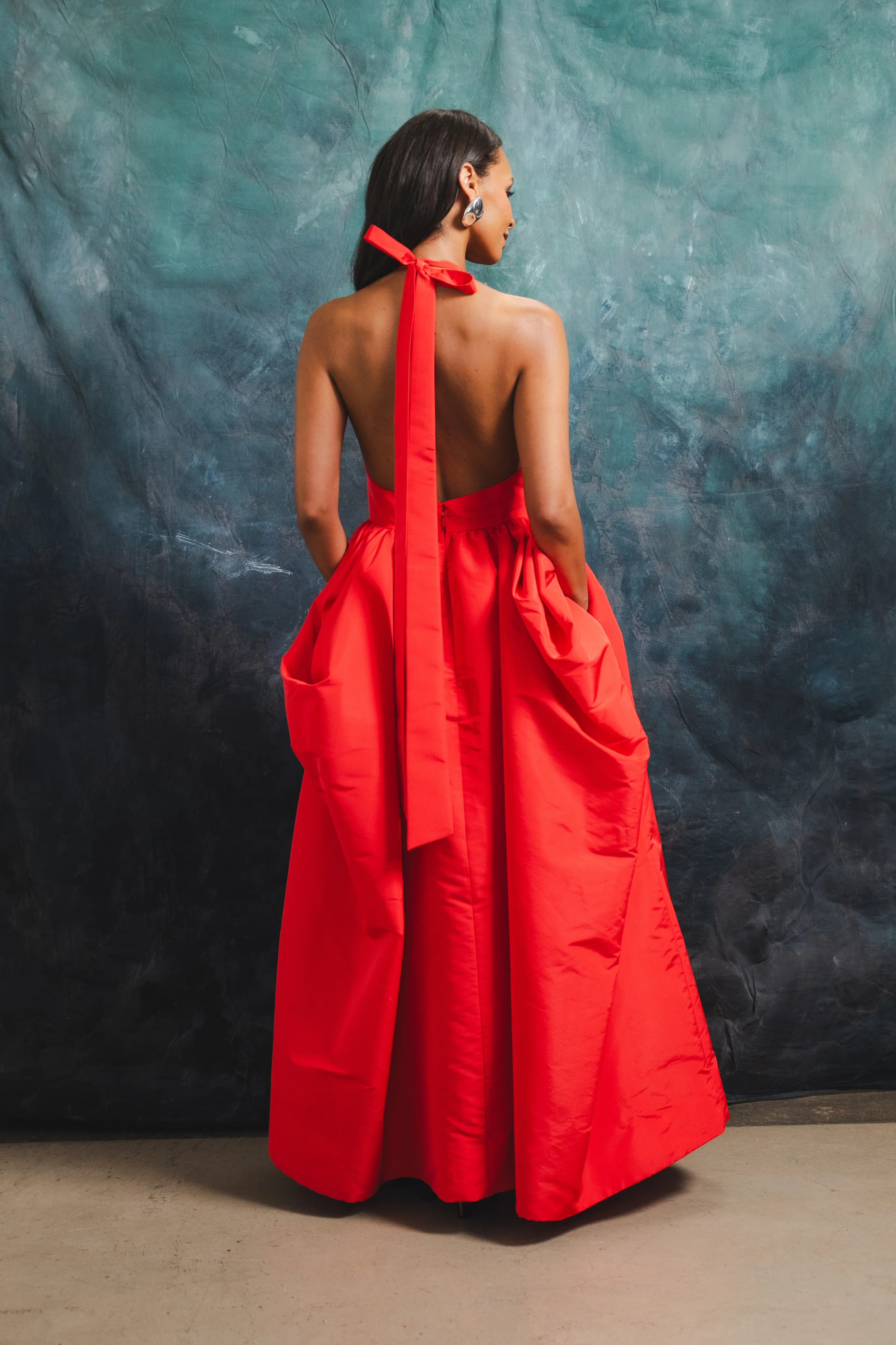 Silk Pleated Bust Umbrella Dress - Image 4