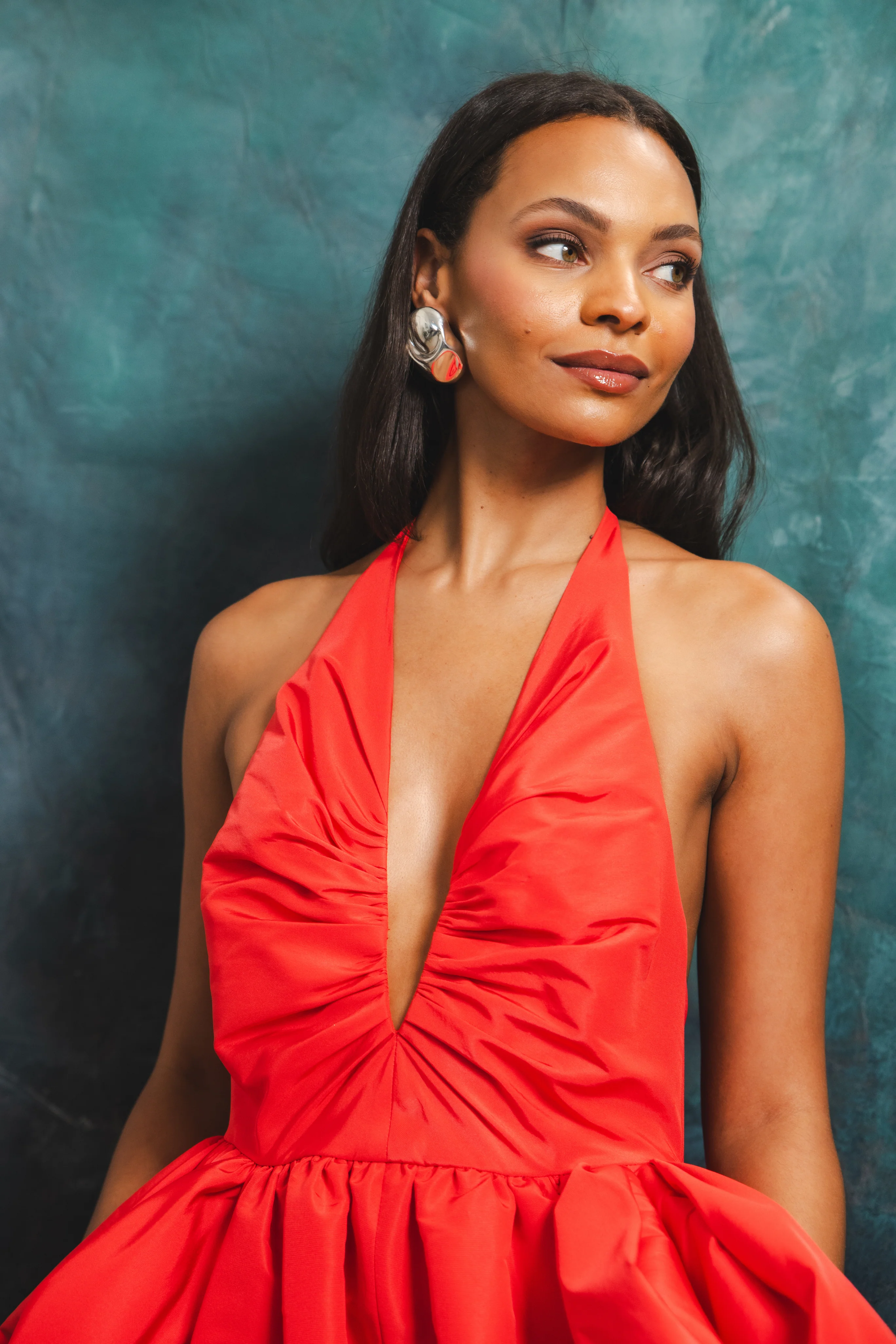 Silk Pleated Bust Umbrella Dress - Image 5