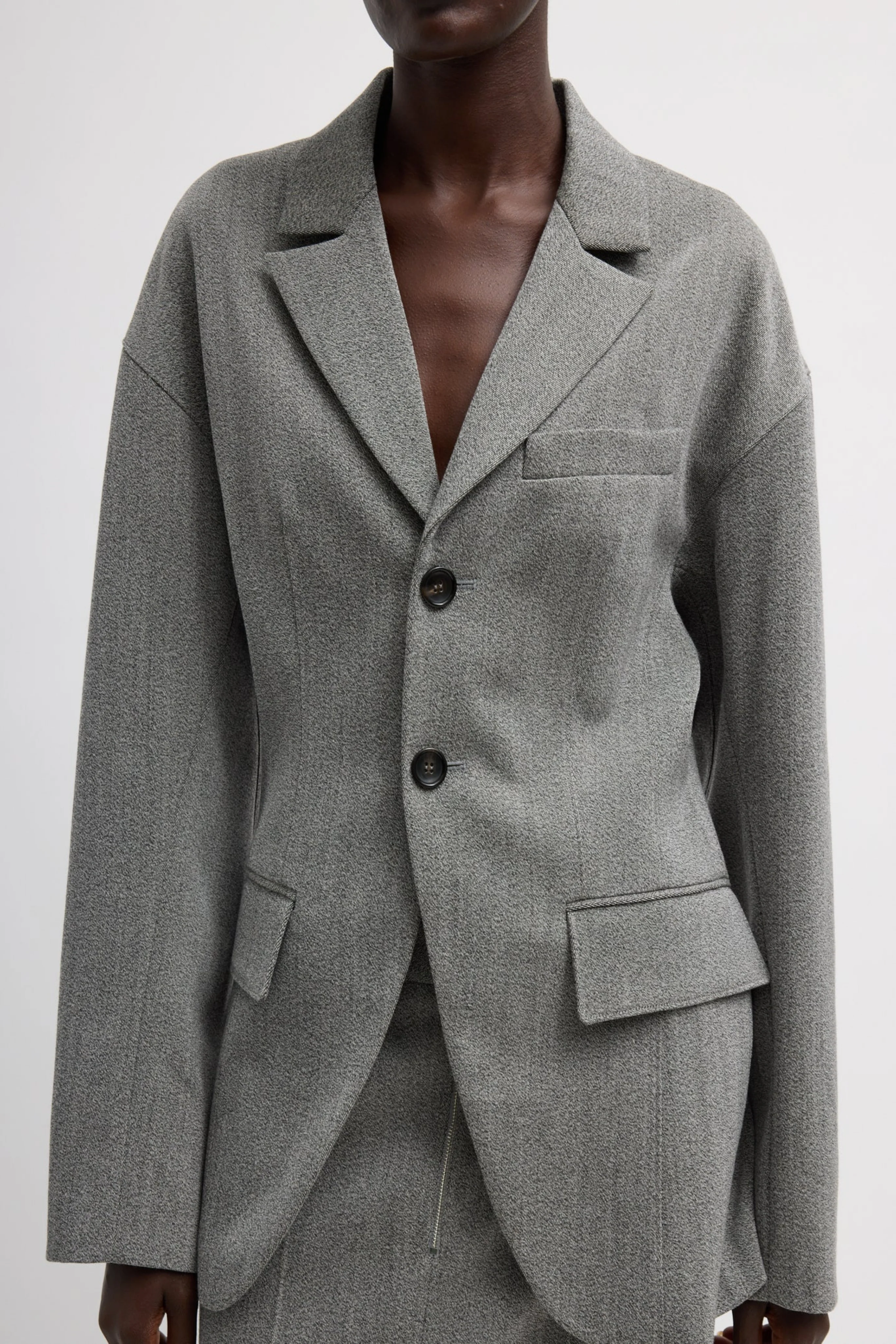 Structured Wool Sculpted Blazer - Image 2