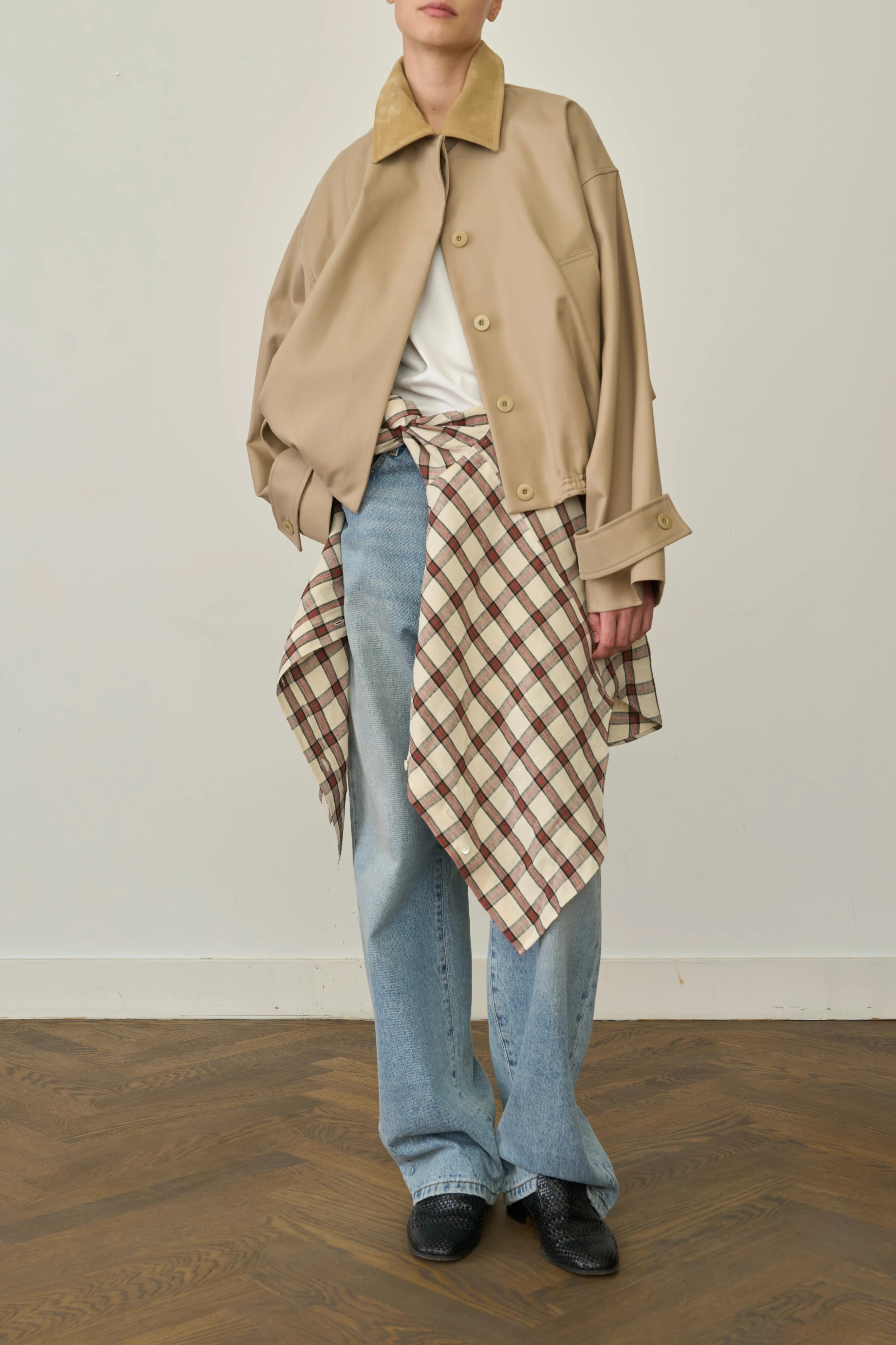 Suede Collar Blouson Jacket - Image 2