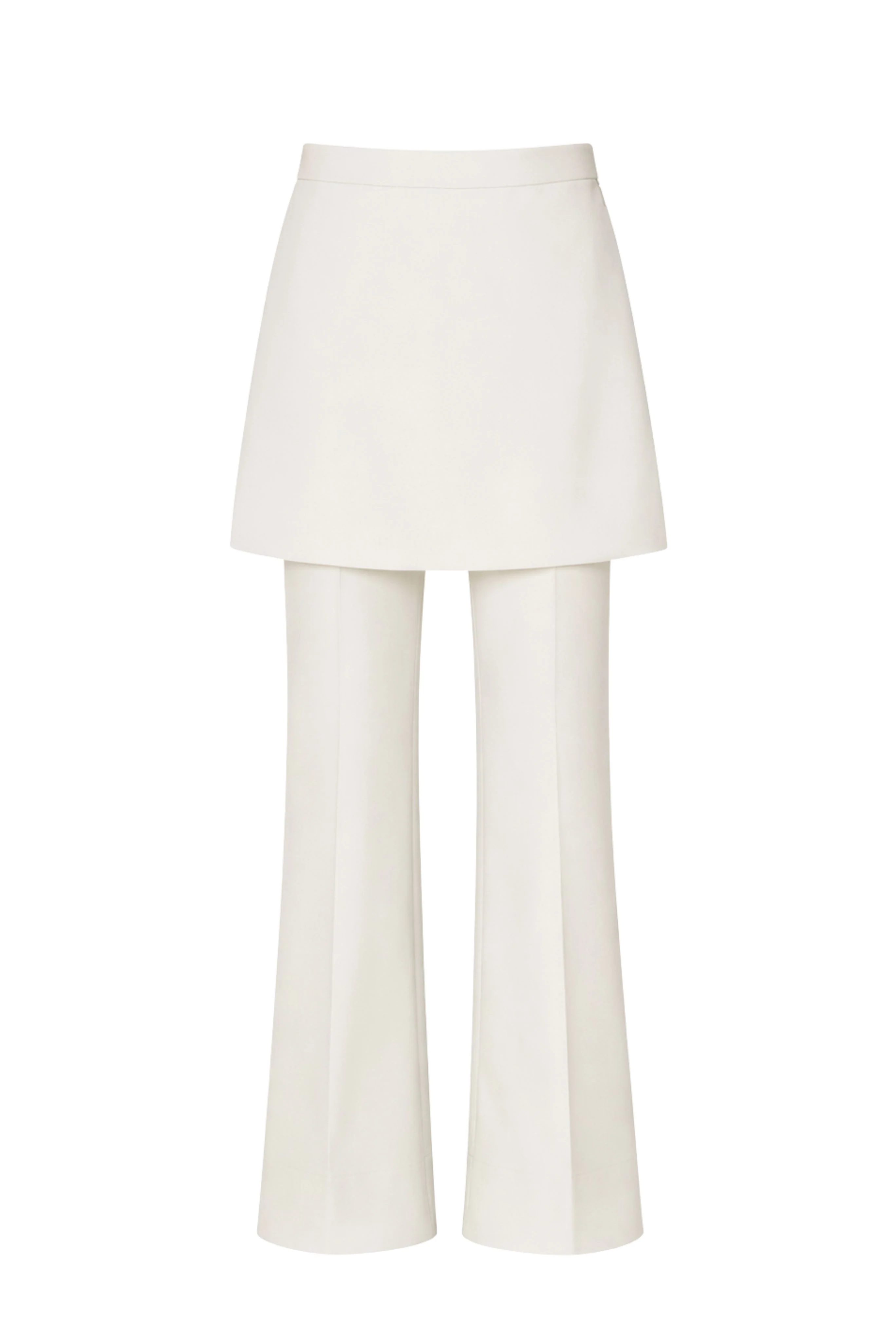 Summer Wool Flare Trouser in Putty
