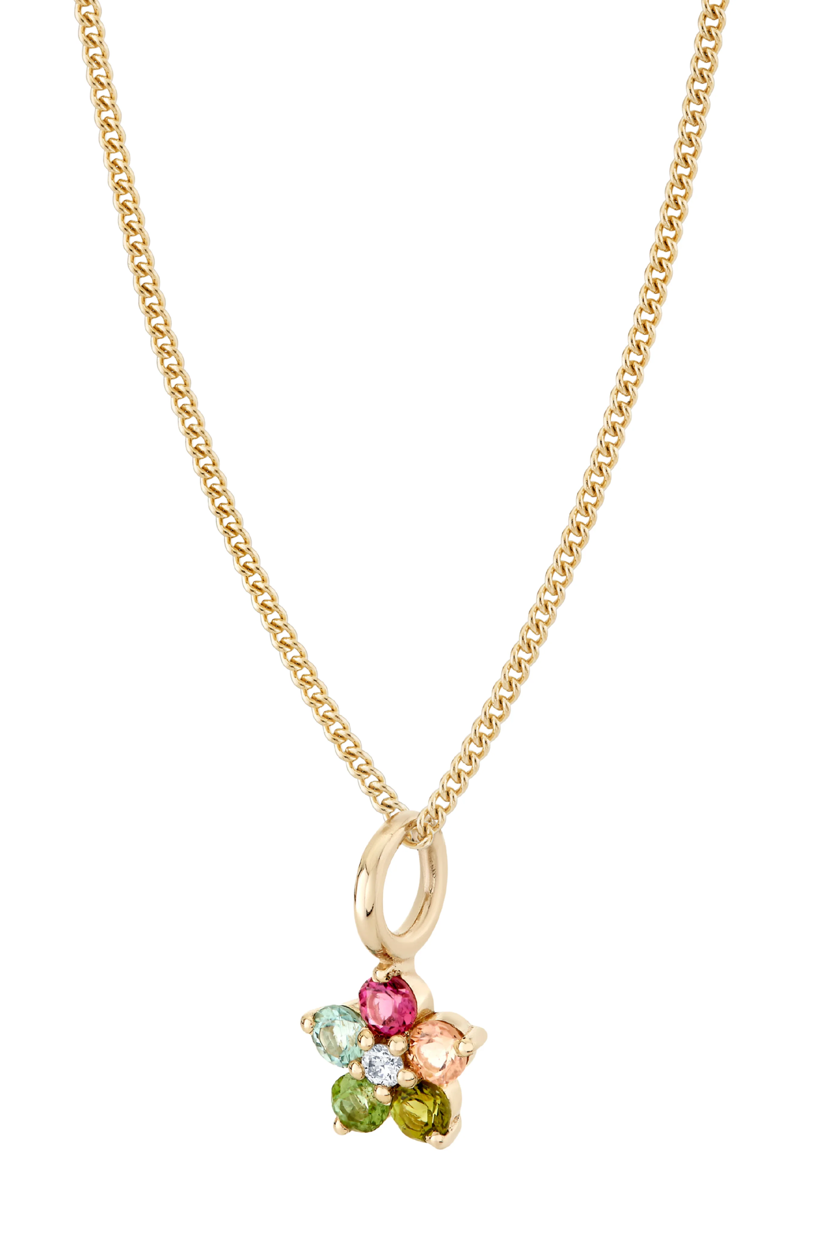 Tourmaline and Diamond Aurora Charm Necklace - Image 2