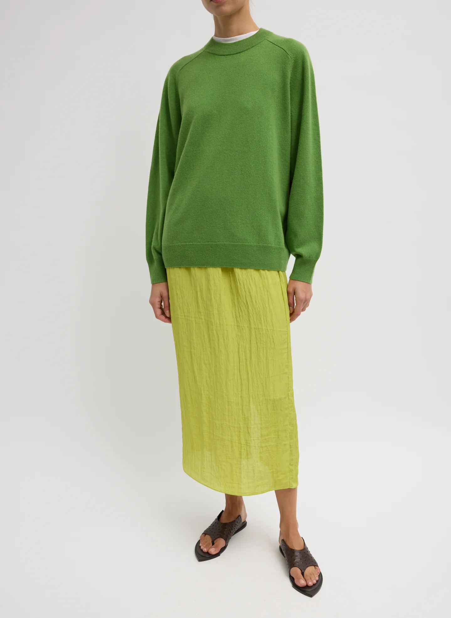 Washable Cashmere Crewneck Cut Out Sleeve Sweater - Image 2