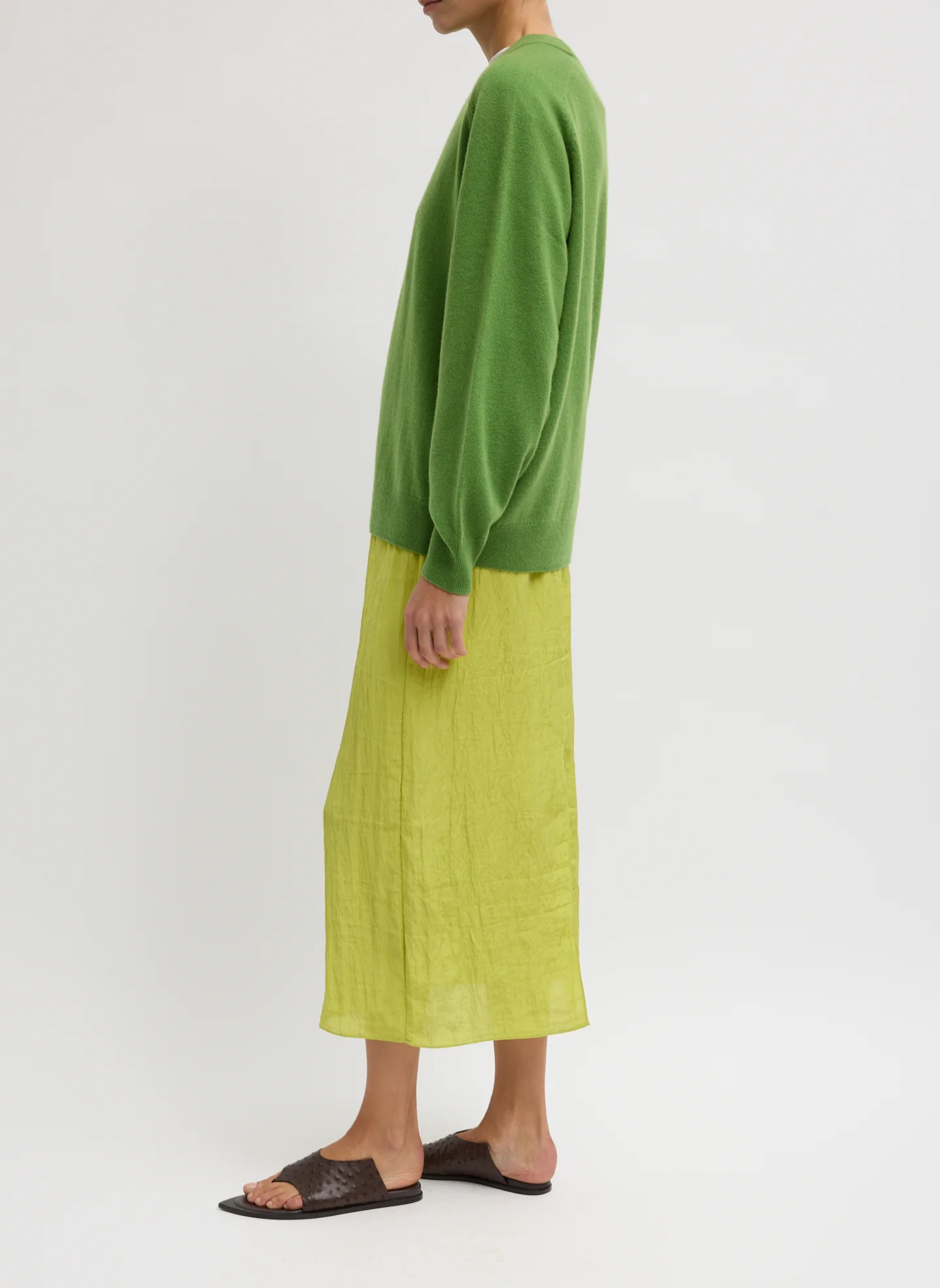 Washable Cashmere Crewneck Cut Out Sleeve Sweater - Image 4