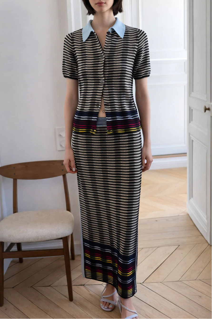 Wave Knit Pencil Skirt - Image 2